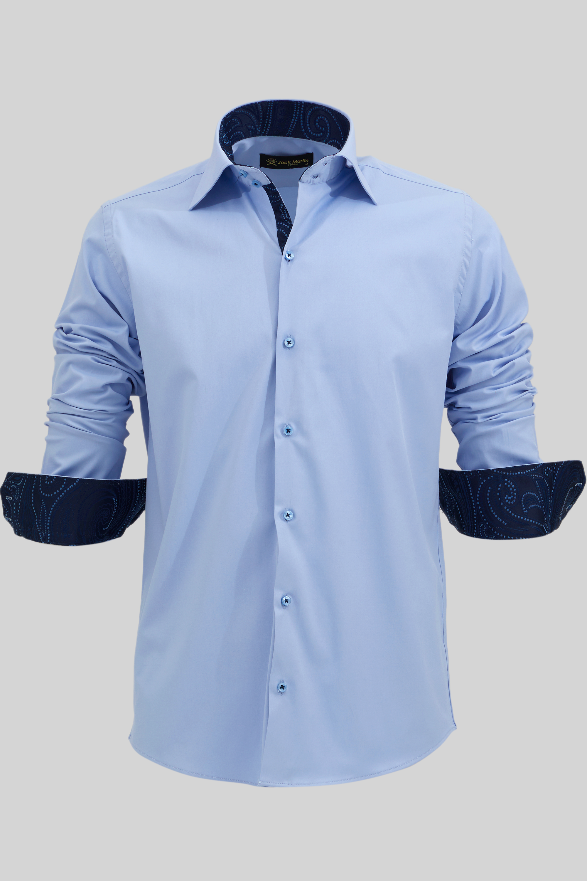 ELIAS - Blue Casual Shirt with Contrast Detail - Jack Martin