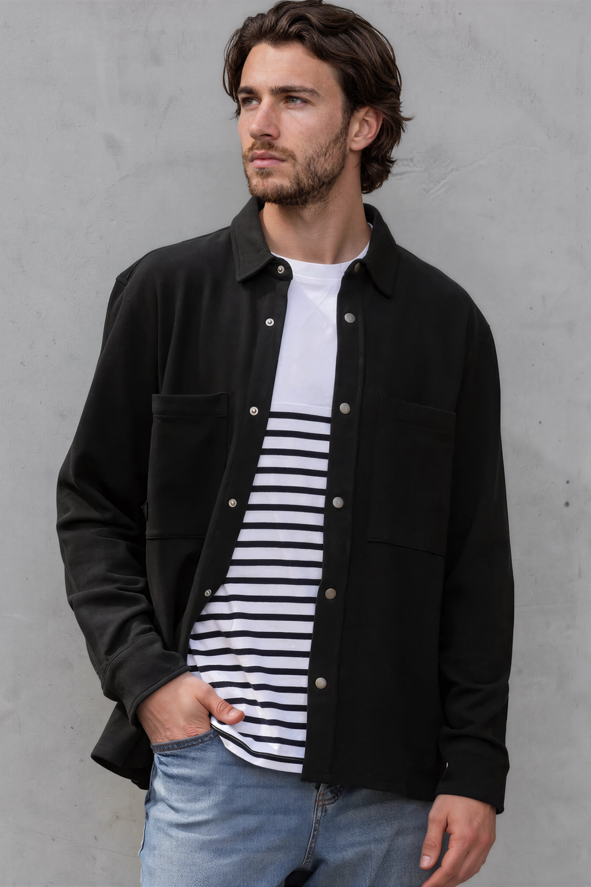 Black Piqué Overshirt - Jack Martin