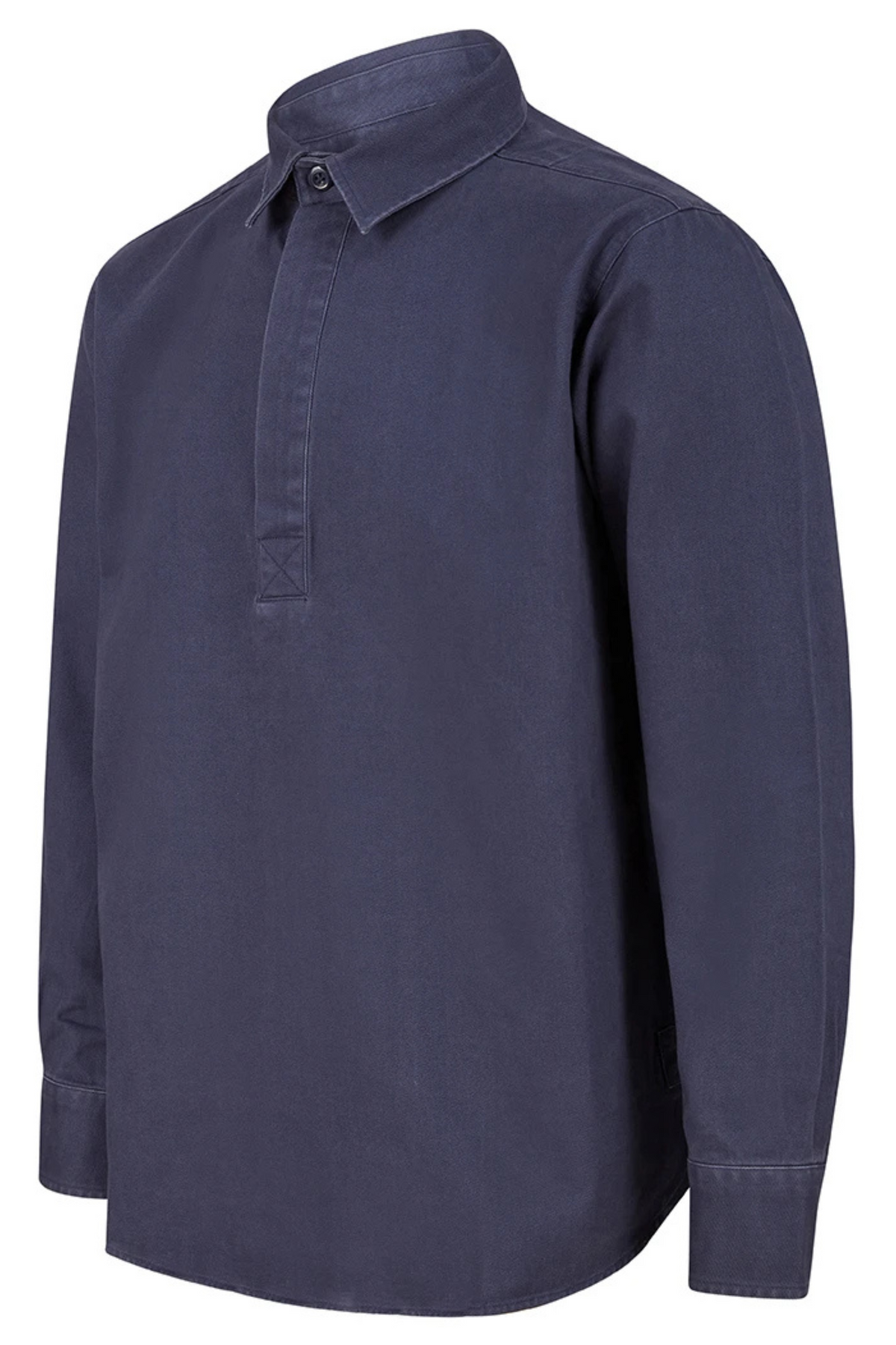 Washed Navy Twill Popover Shirt - Jack Martin