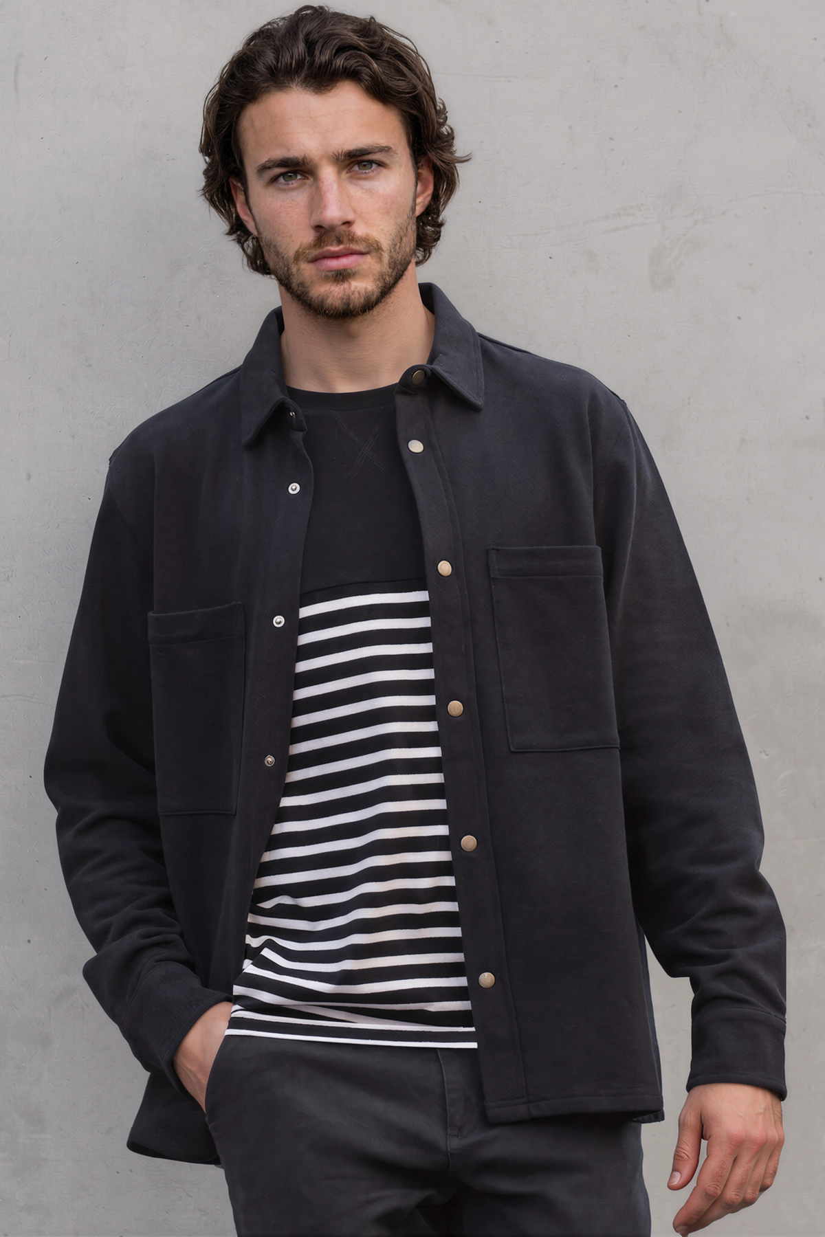 Navy Piqué Overshirt - Jack Martin