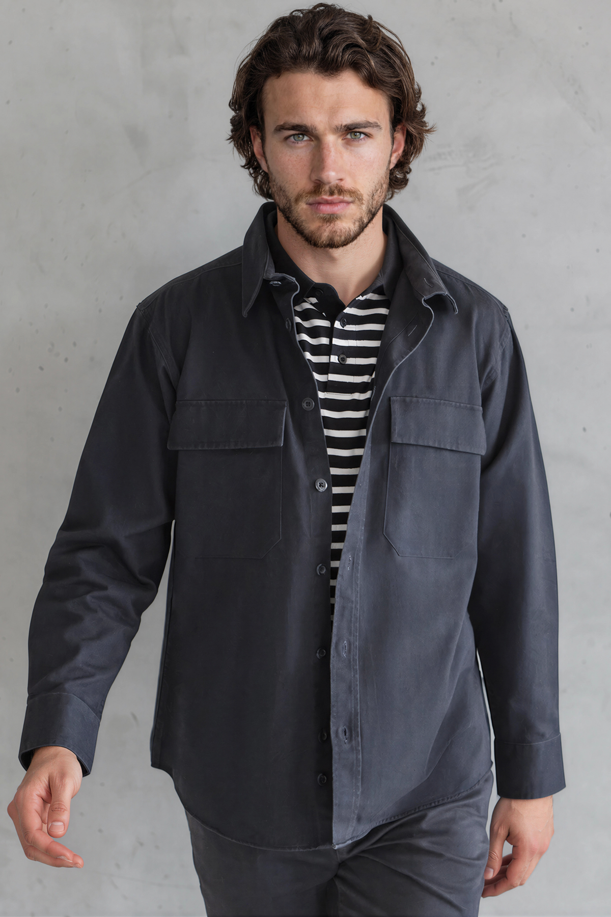 Navy Twill Overshirt - Jack Martin