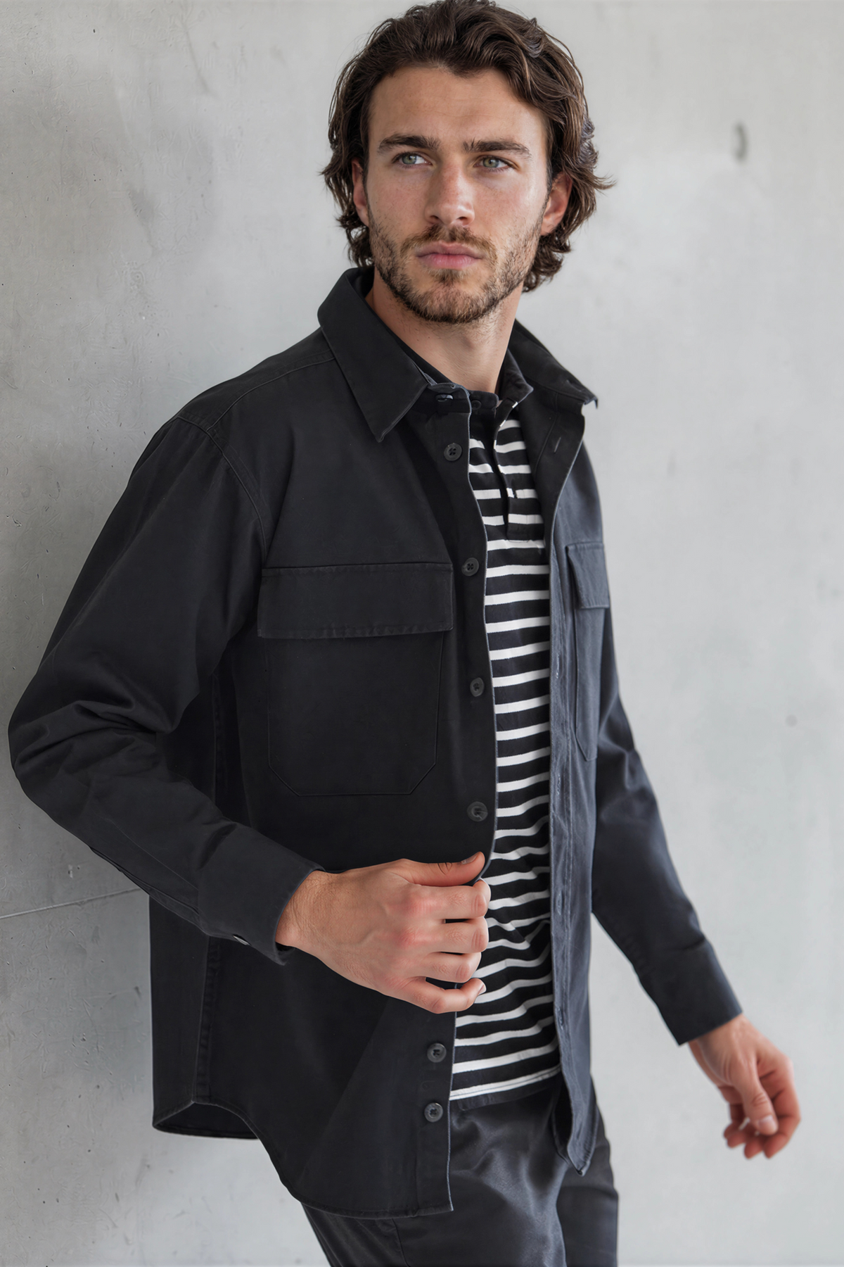 Navy Twill Overshirt - Jack Martin