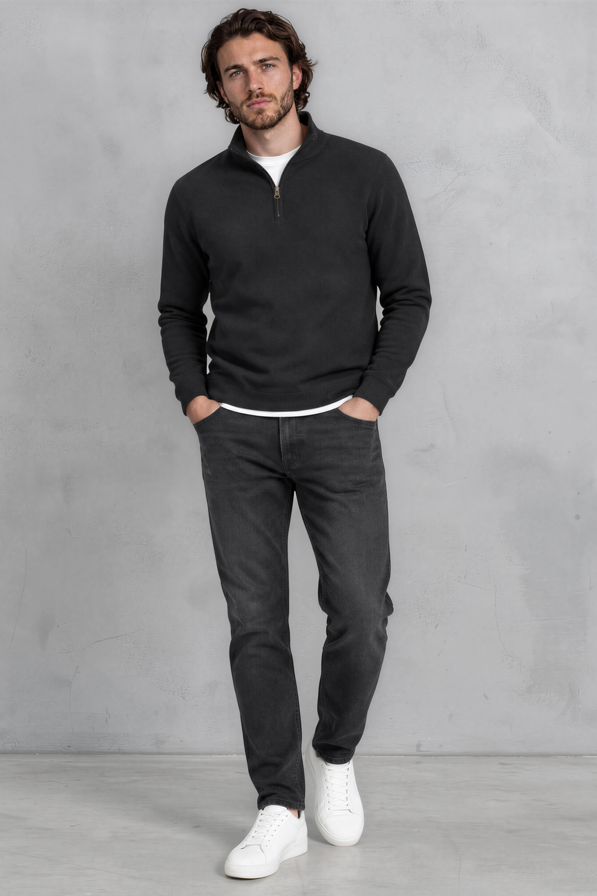 Black Piqué Quarter-Zip - Jack Martin