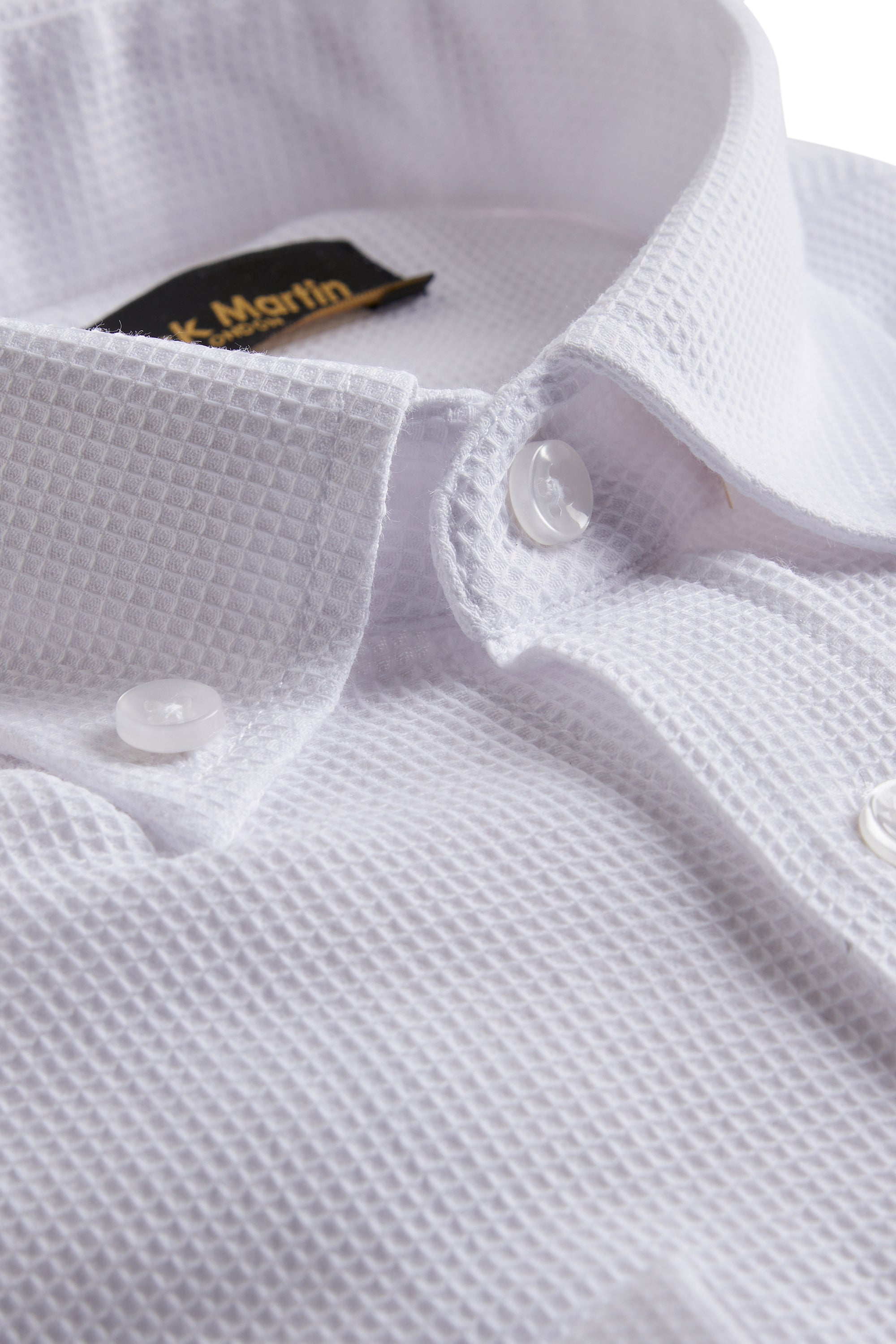 NOAH - White Waffle Button Down Casual Shirt - Jack Martin