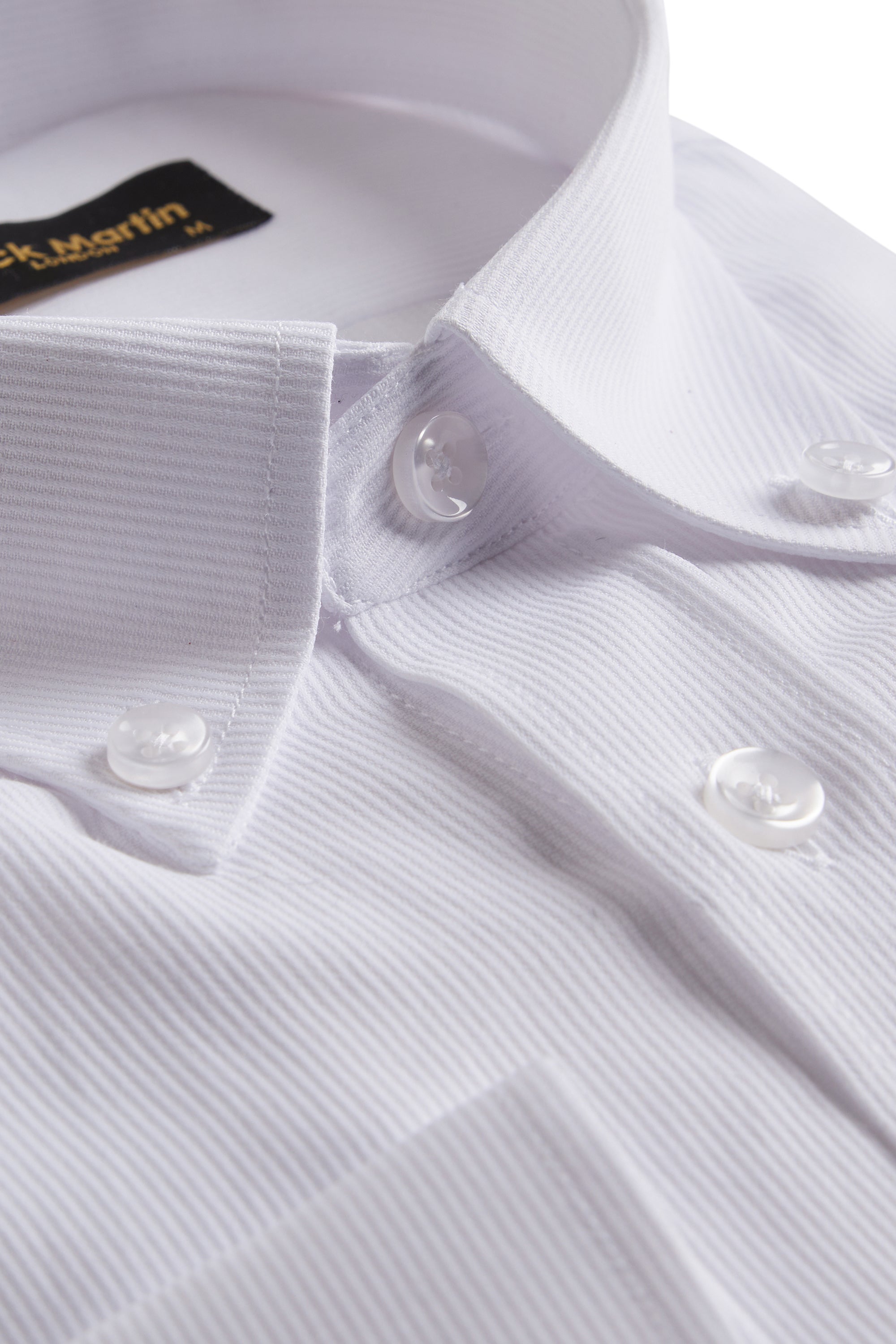 LIAM - White Dobby Stripe Button Down Casual Shirt - Jack Martin