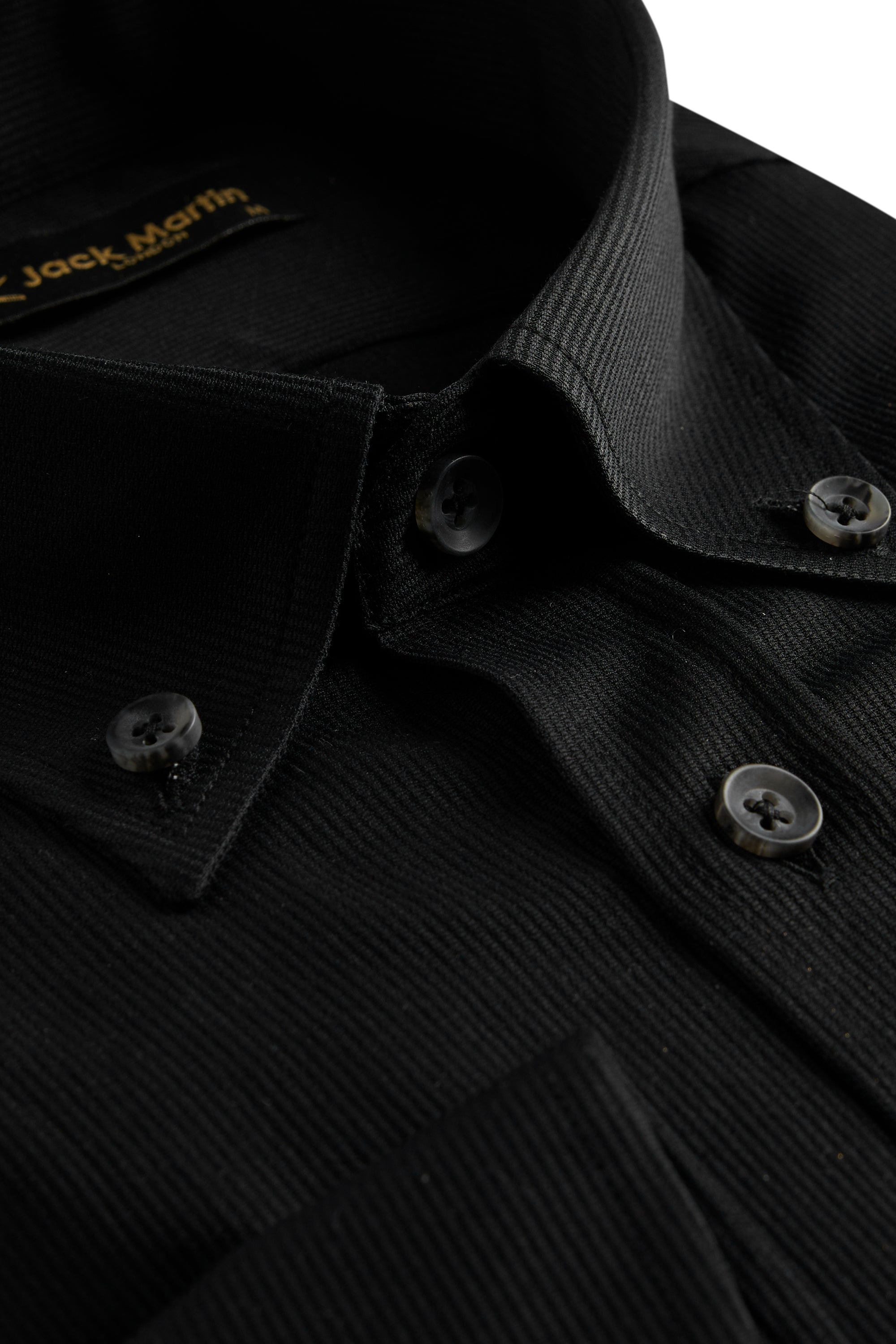 LIAM - Black Dobby Stripe Button Down Casual Shirt - Jack Martin