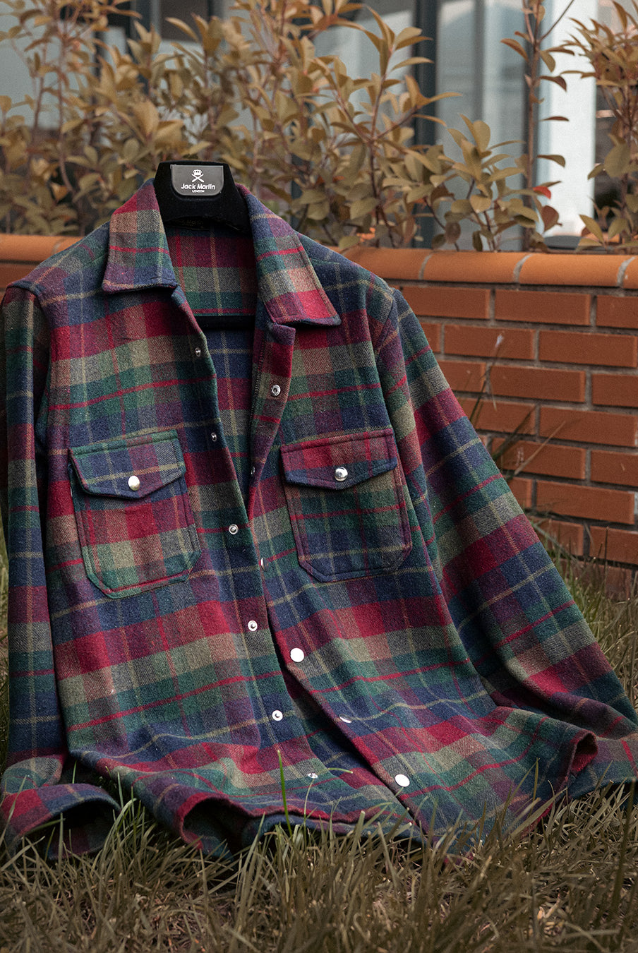 Theo - Green & Wine Check Overshirt - Jack Martin