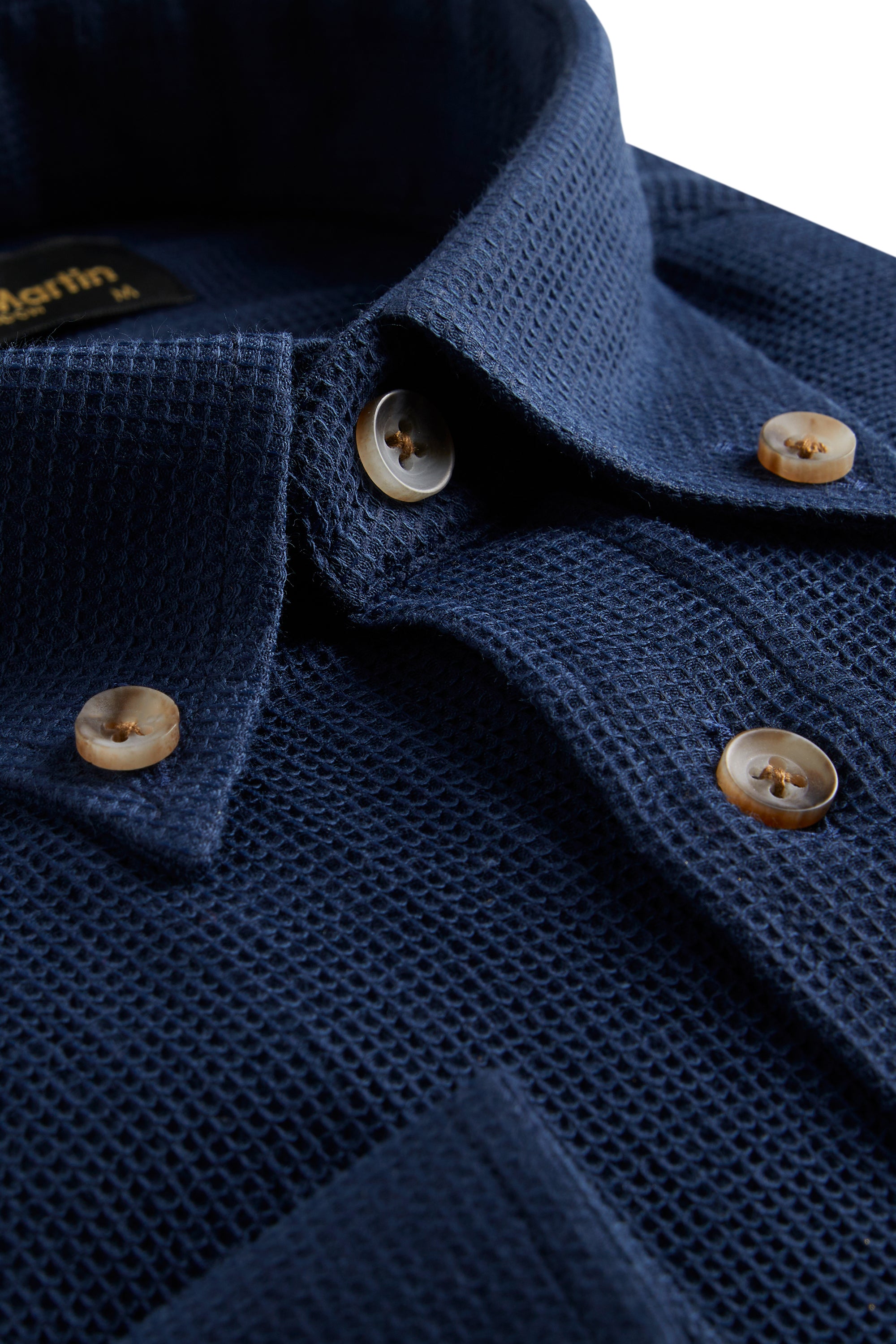 NOAH - Blue Waffle Button Down Casual Shirt - Jack Martin