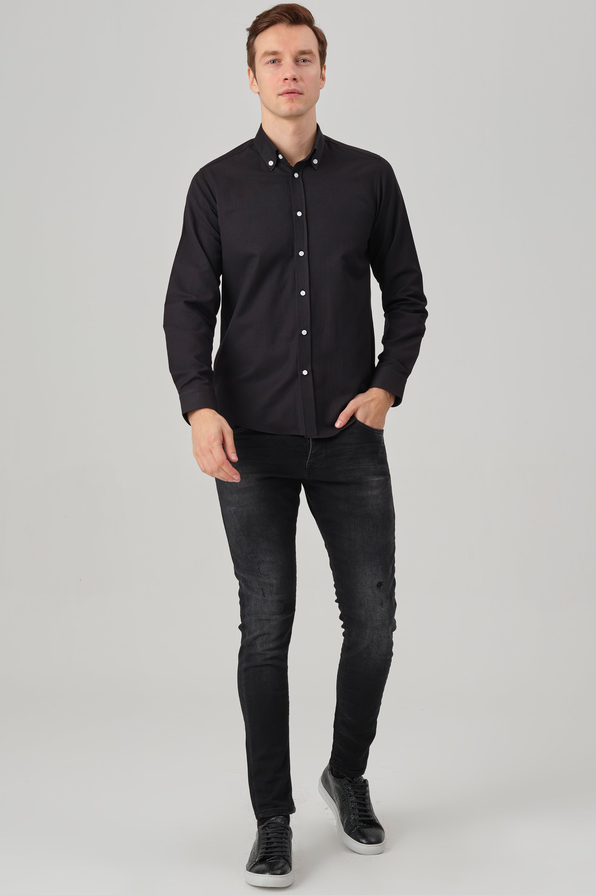 HUGO - Black Oxford Button Down Casual Shirt - Jack Martin