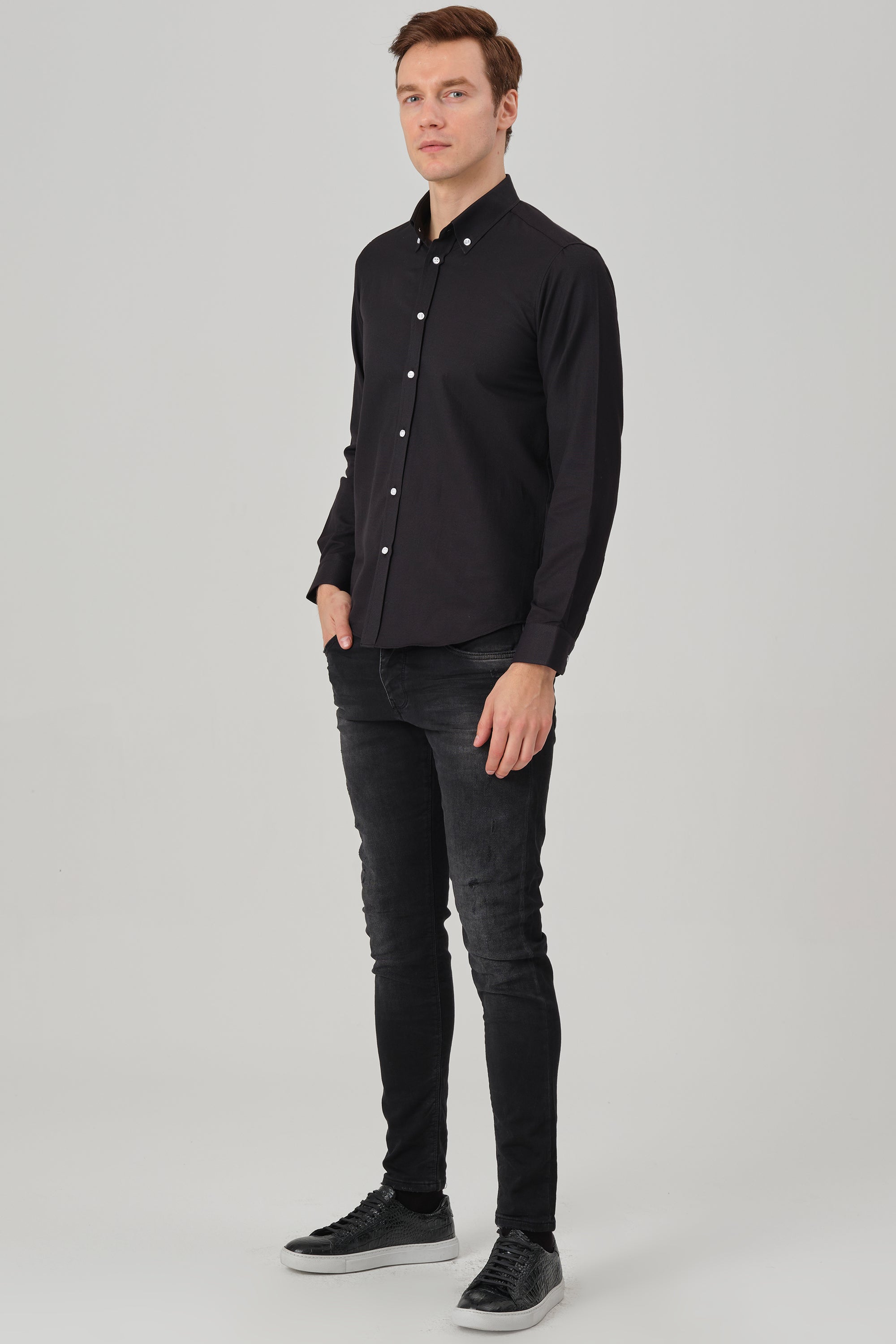 HUGO - Black Oxford Button Down Casual Shirt - Jack Martin