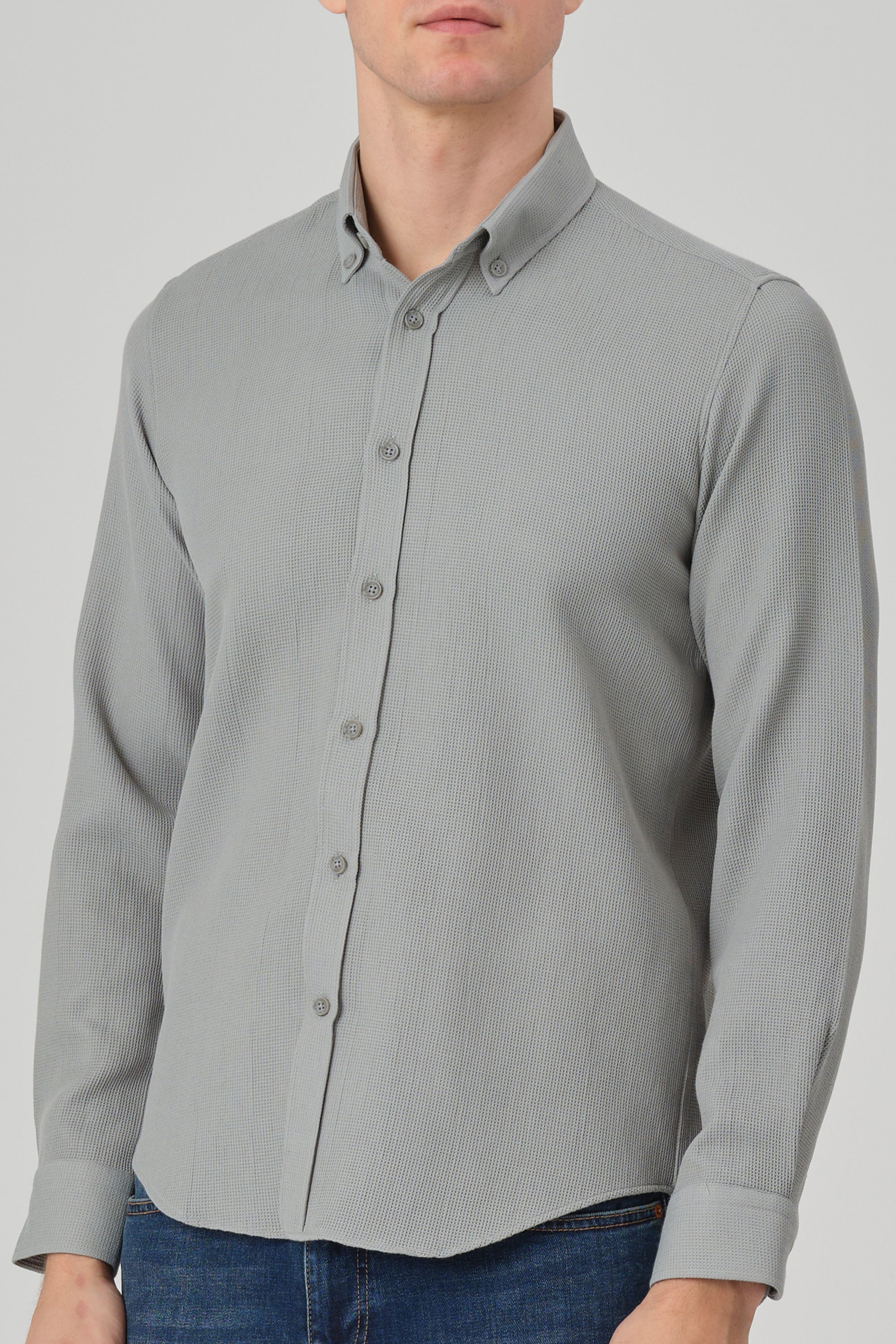 NOAH - Mint Waffle Button Down Casual Shirt - Jack Martin