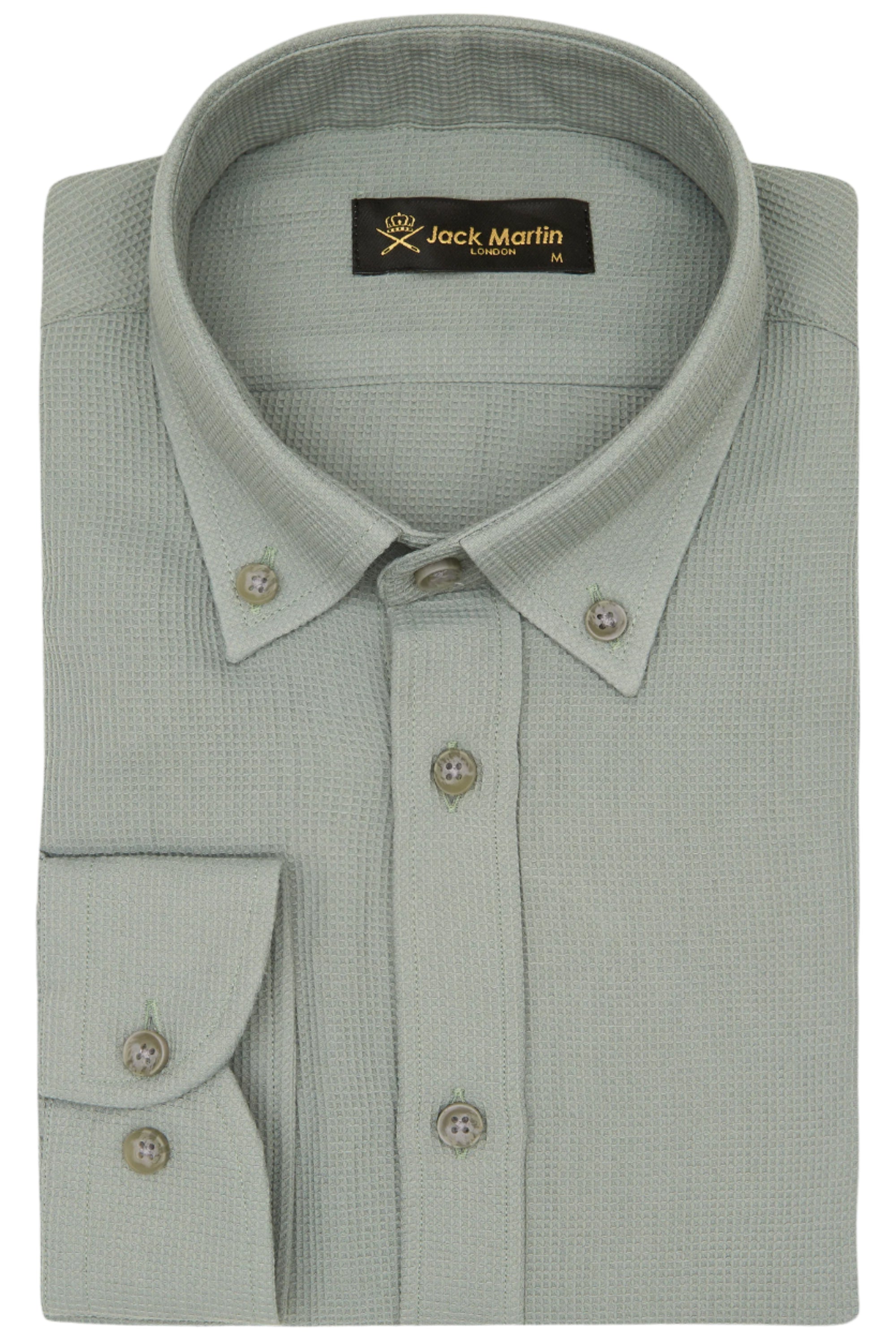 NOAH - Mint Waffle Button Down Casual Shirt - Jack Martin