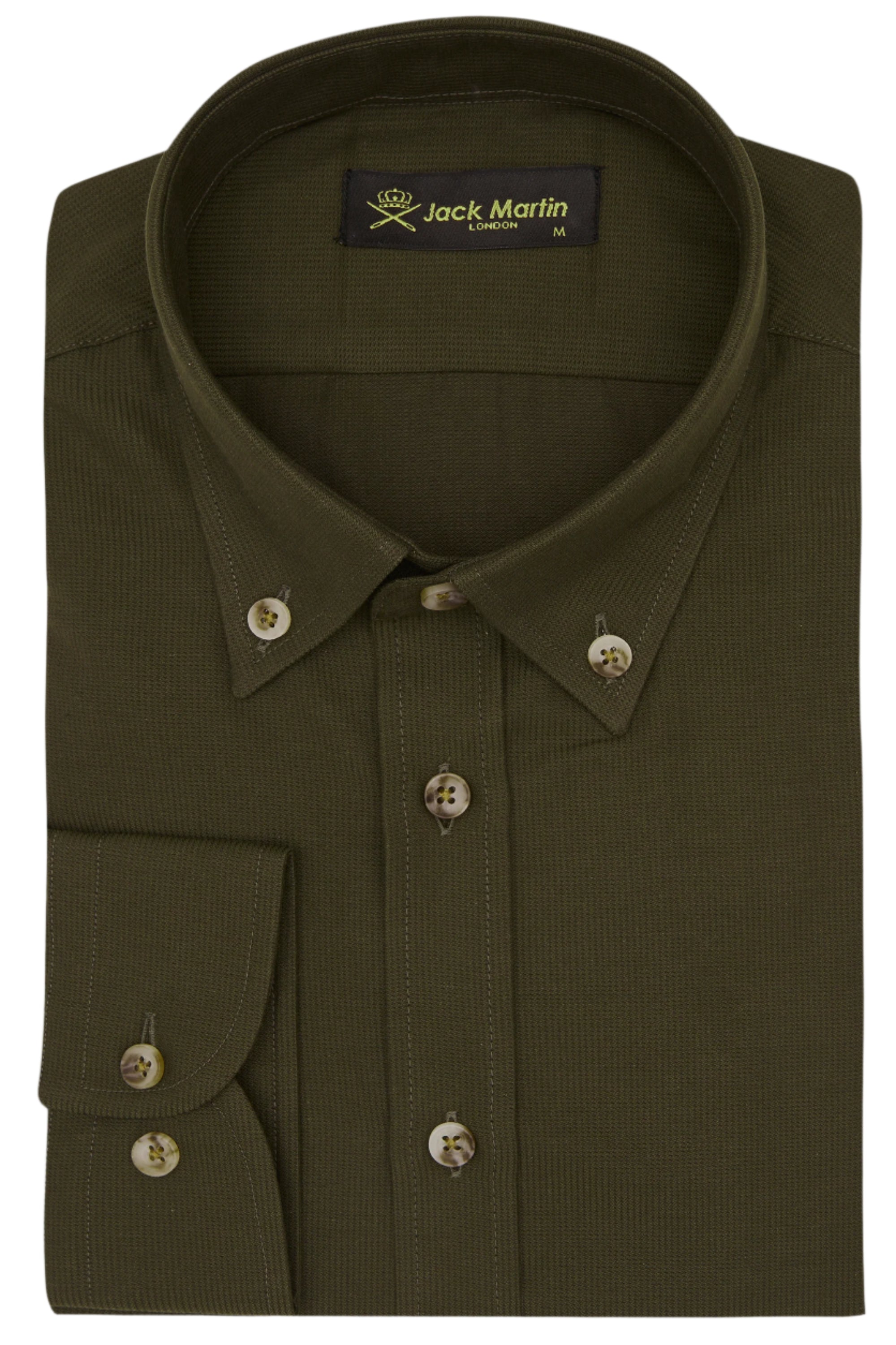 LIAM - Green Dobby Stripe Button Down Casual Shirt - Jack Martin