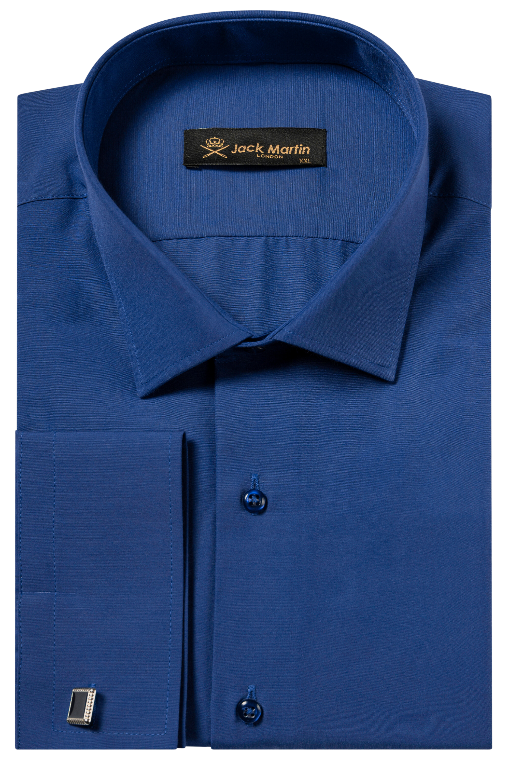 GEORGE Royal Blue Formal Slim Fit Shirt with Cufflinks