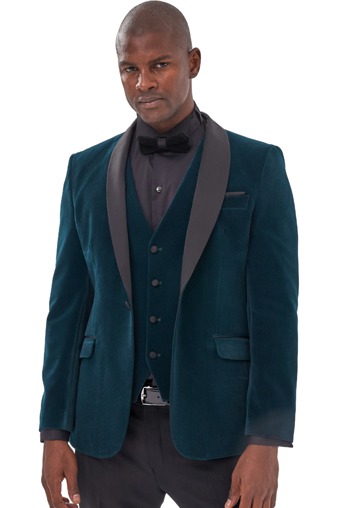 GABRIEL - Emerald Green Velvet 3 Piece Suit & Tuxedo - Jack Martin