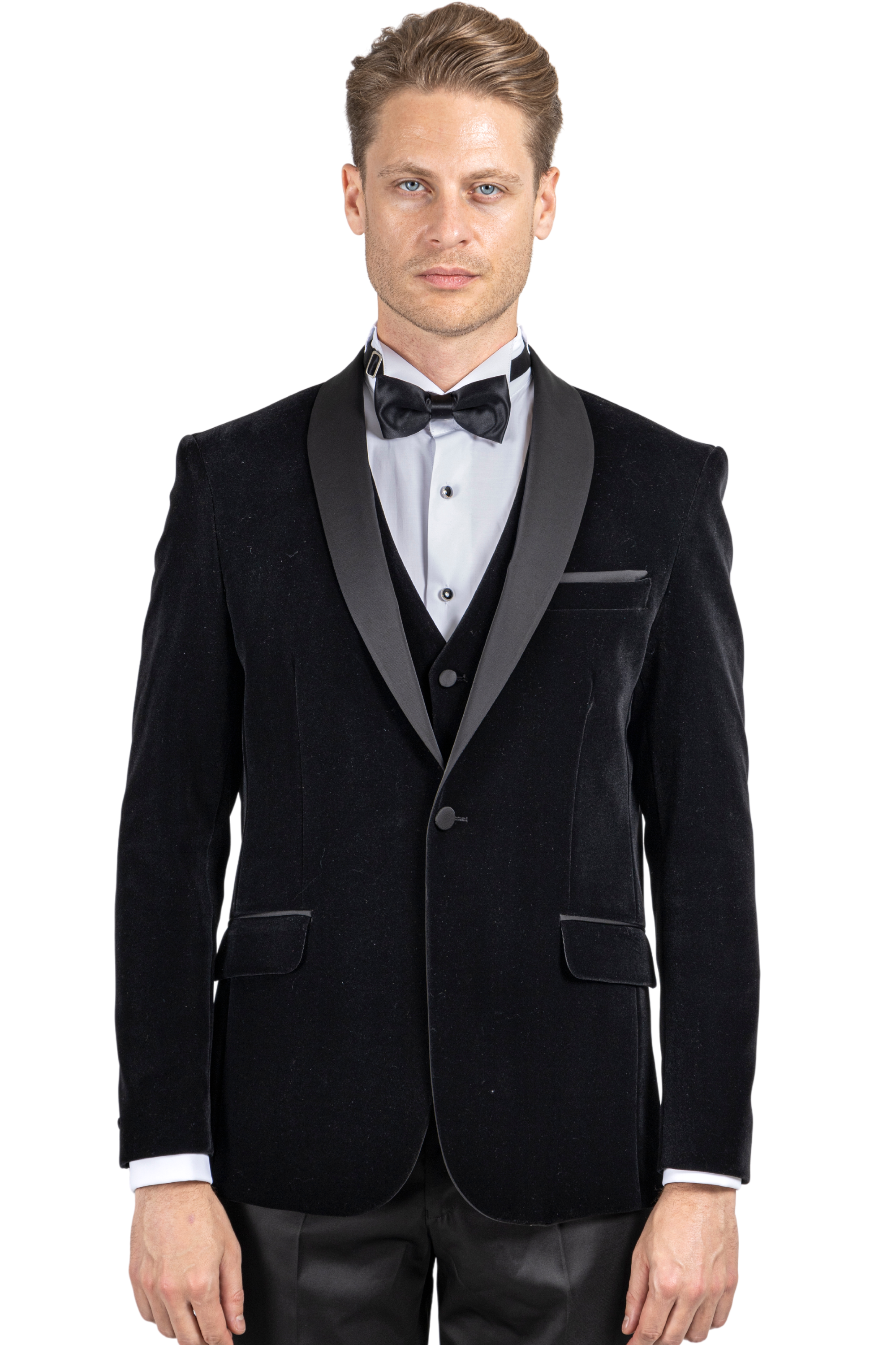 GABRIEL - Black Velvet 3 Piece Suit & Tuxedo GABRIEL - Black Velvet 3 Piece Suit & Tuxedo