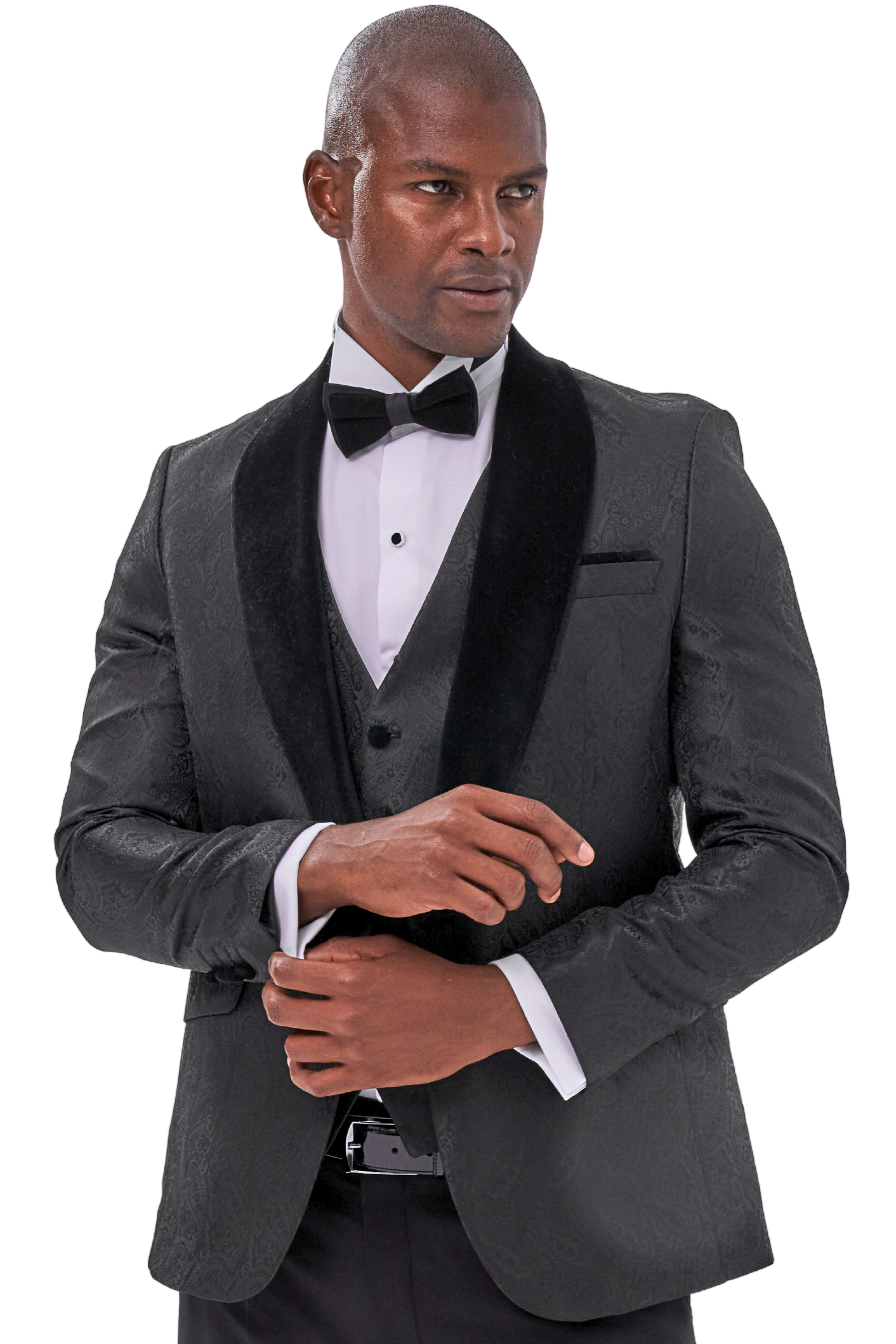 PAISLEY Black Dinner Tuxedo Jacket with Velvet Collar
