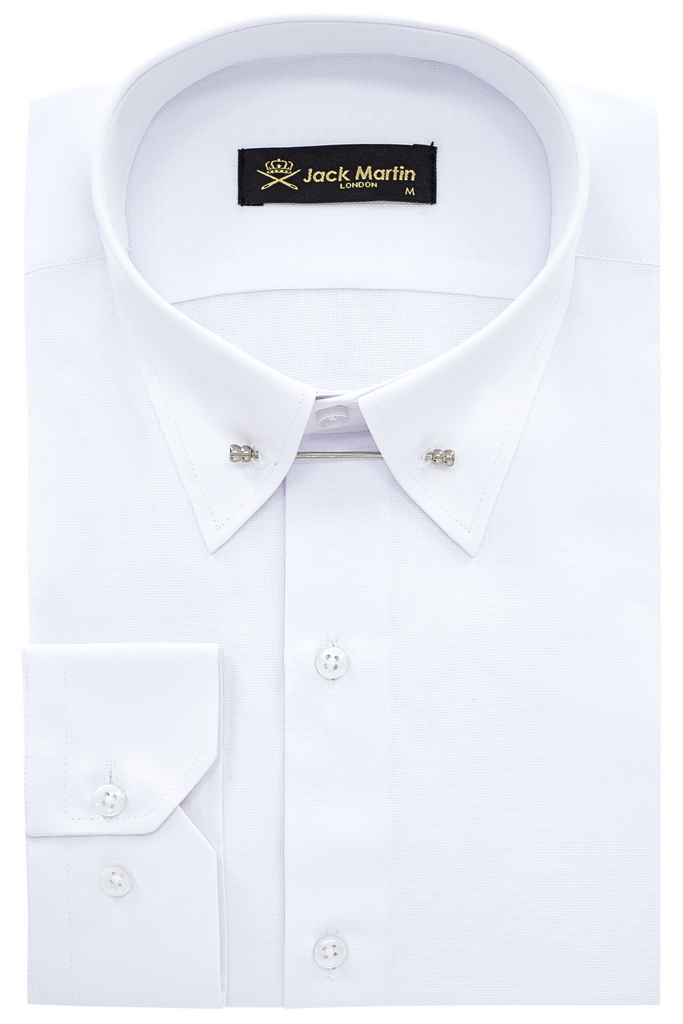 ADAM - White Oxford Pin Collar Shirt - Jack Martin