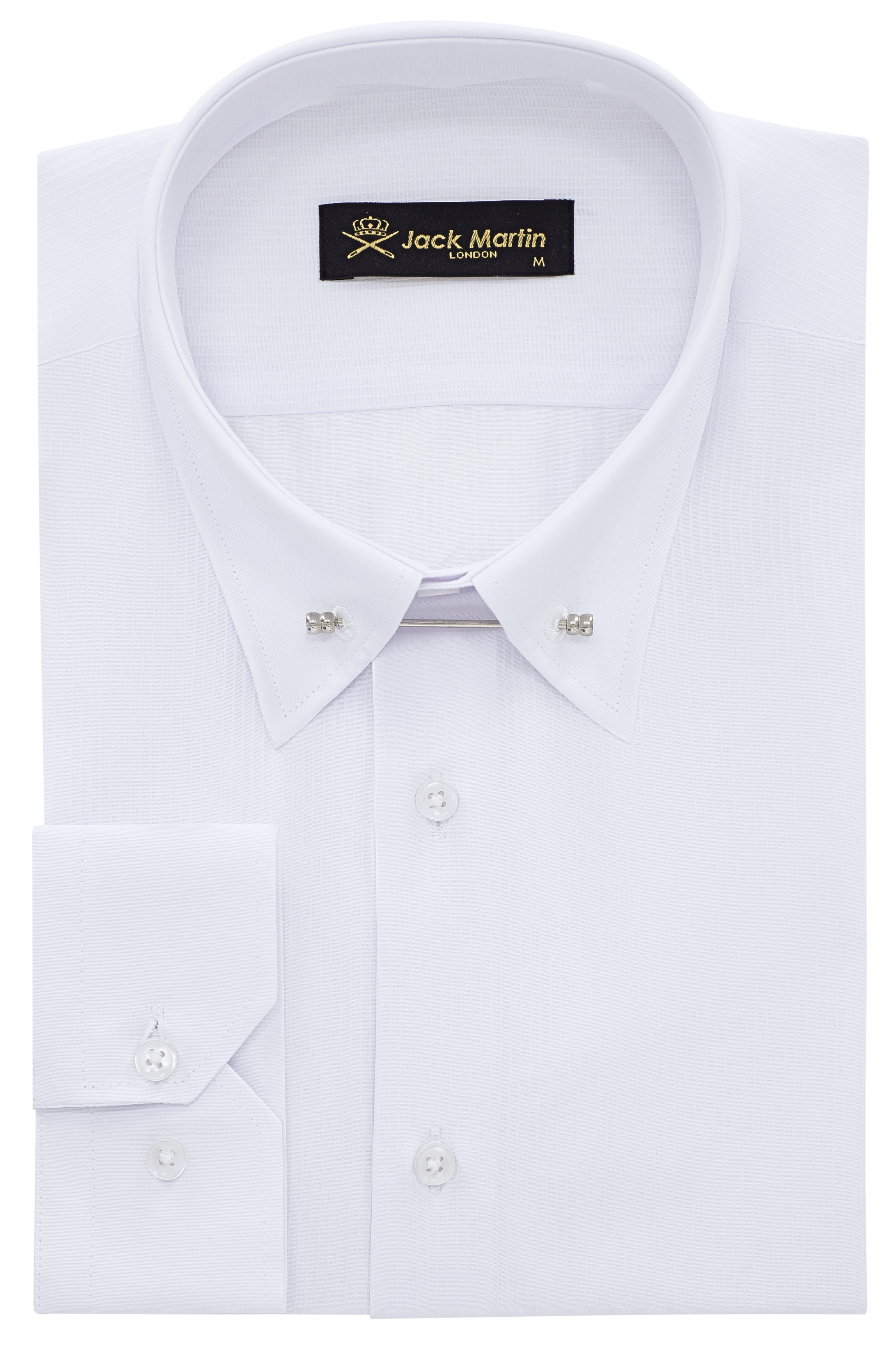 LUKE - White Subtle Stripe Pin Collar Shirt | Jack Martin LUKE - White Subtle Stripe Pin Collar Shirt | Jack Martin