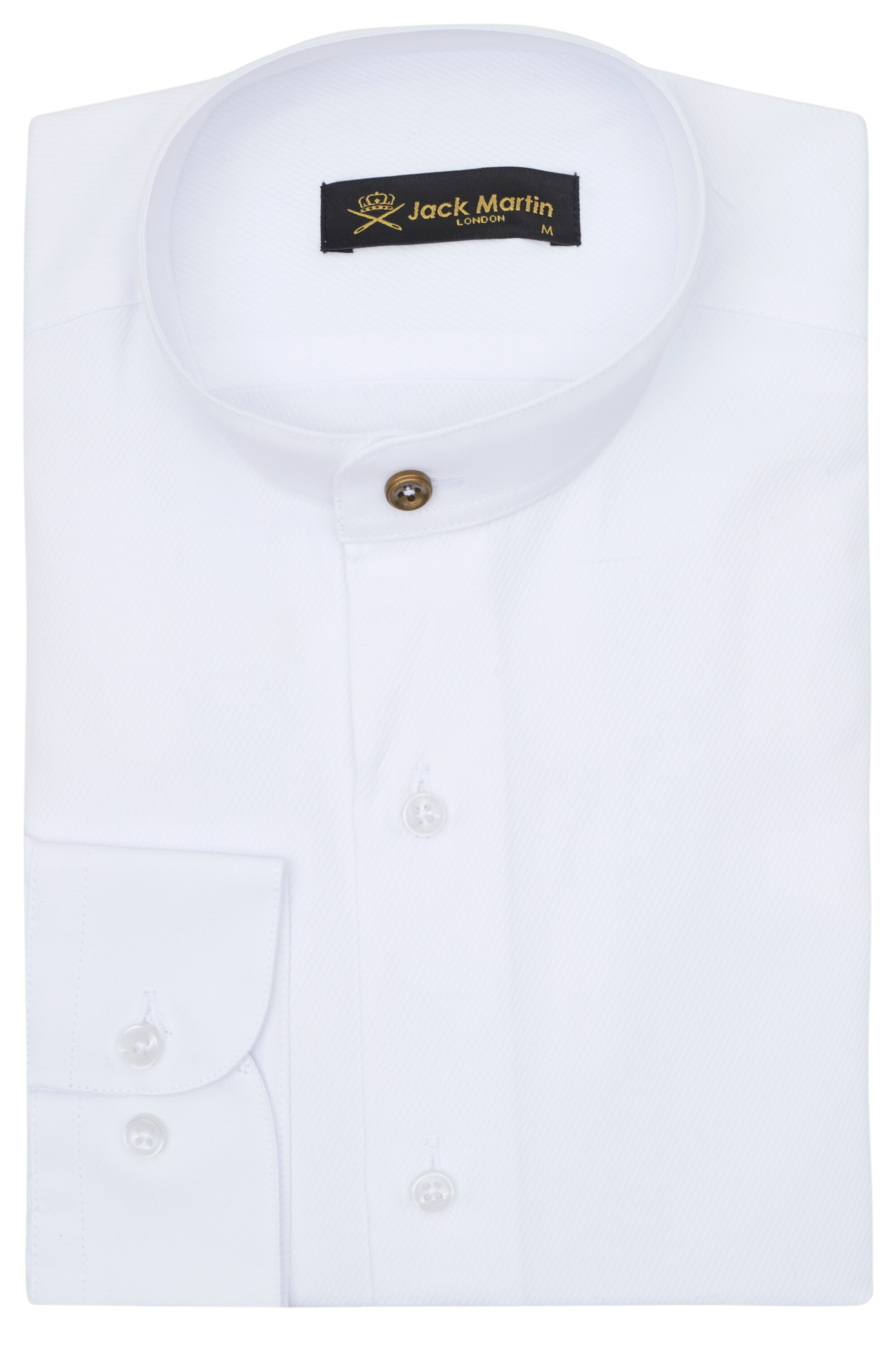 ALFIE - White Twill Grandad Collar Shirt | Jack Martin ALFIE - White Twill Grandad Collar Shirt | Jack Martin