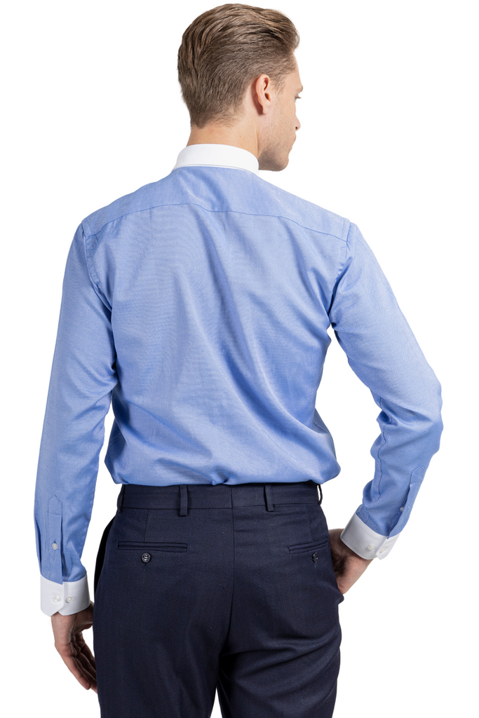 ADAM - Royal Blue Oxford Pin Collar Shirt - Jack Martin