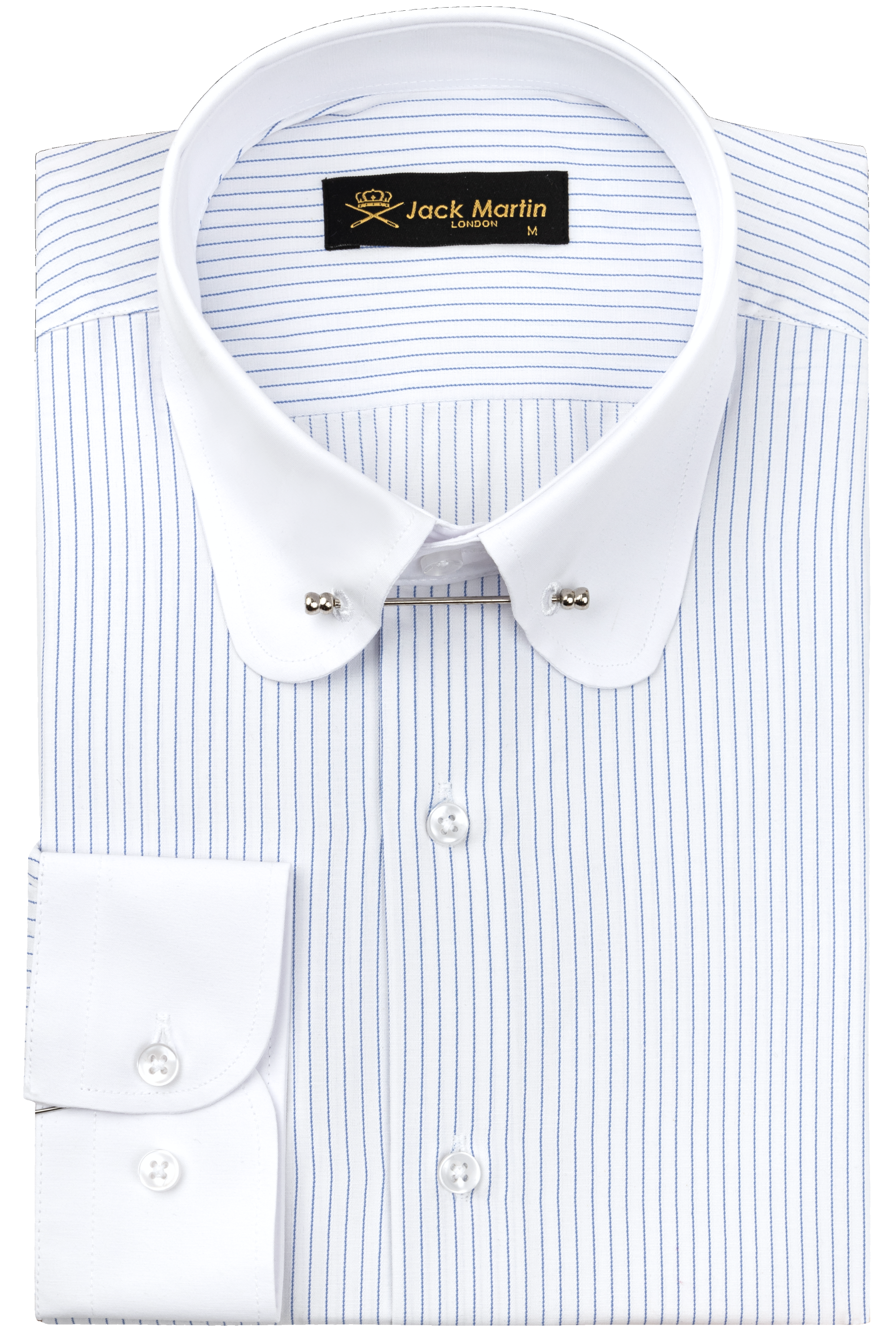 TOMMY - Blue & White Stripe Pin Collar Shirt | Jack Martin TOMMY - Blue & White Stripe Pin Collar Shirt | Jack Martin
