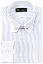 TOMMY - Blue & White Pinstripe Pin Collar Shirt - Jack Martin