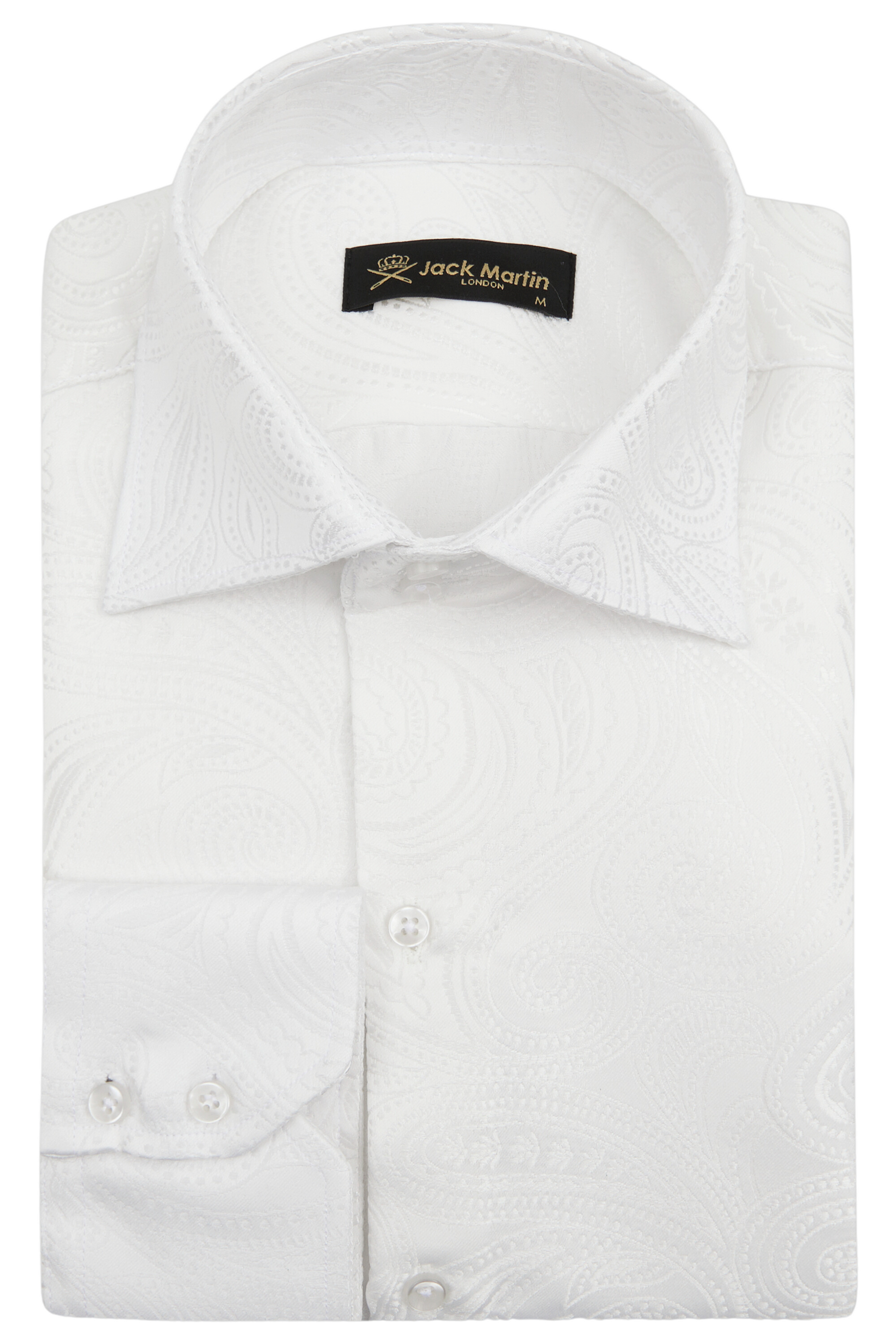 PAISLEY - White Smart Shirt with High Collar | Jack Martin