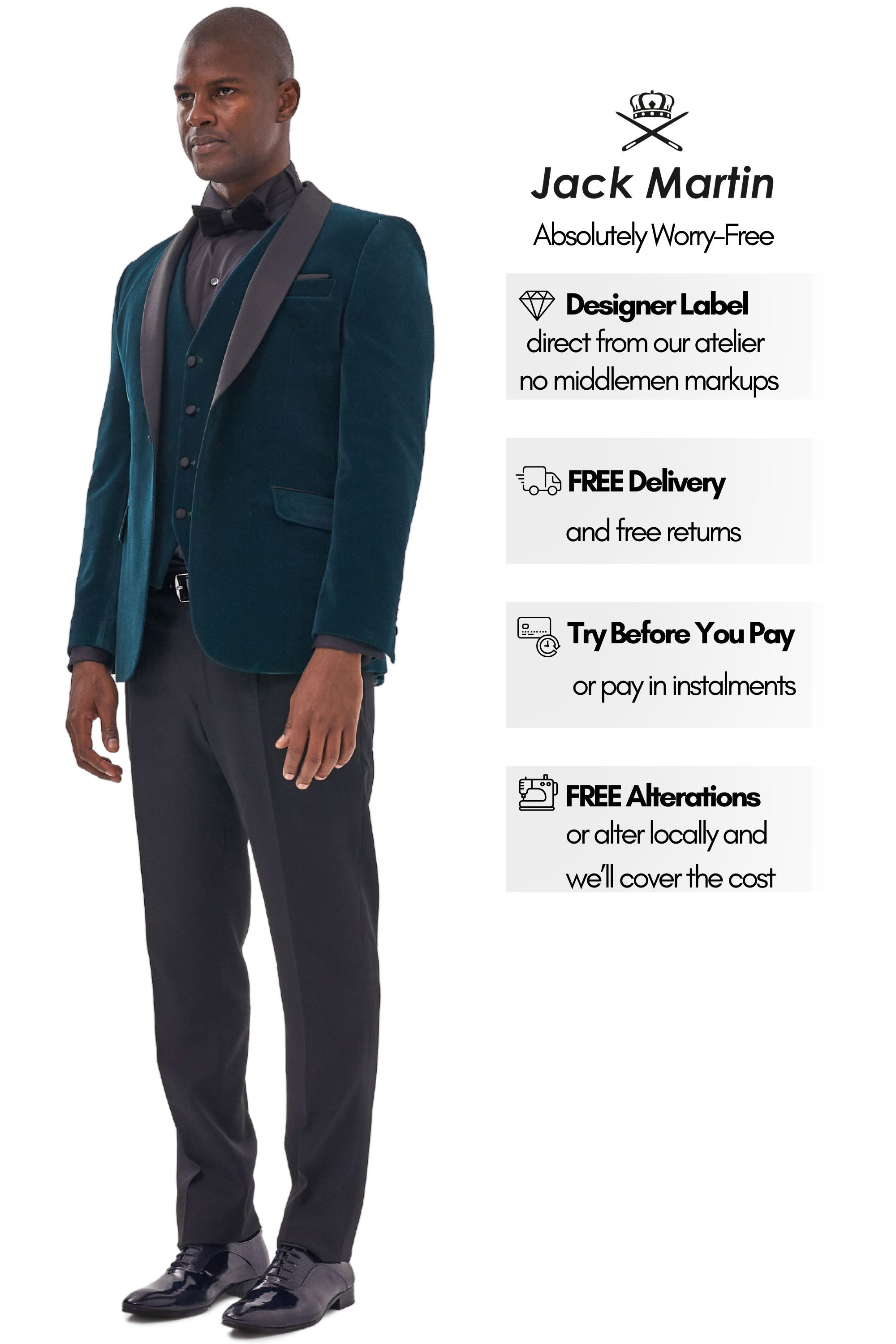 GABRIEL - Green Velvet Dinner Tuxedo Jacket | Jack Martin GABRIEL - Green Velvet Dinner Tuxedo Jacket | Jack Martin