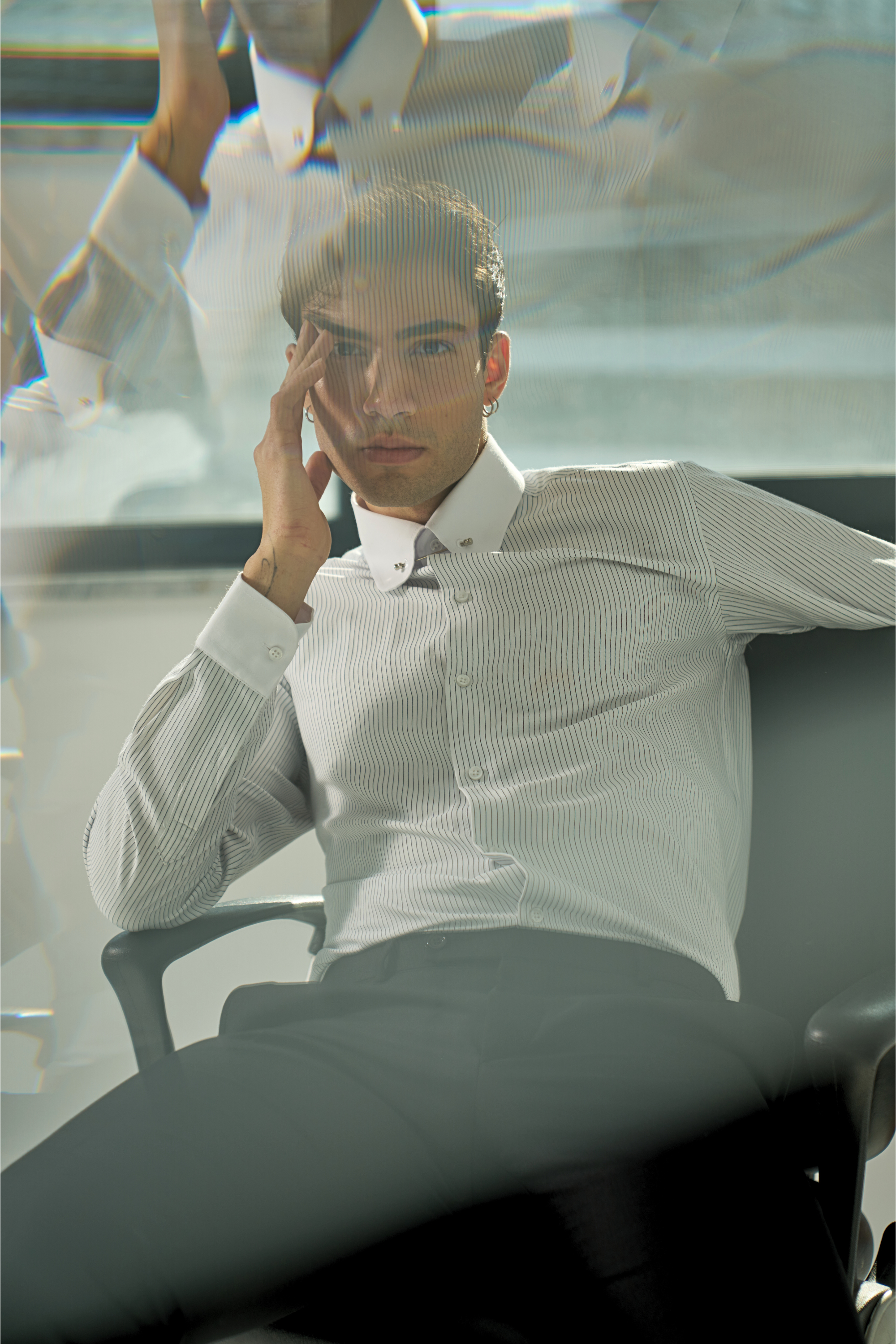 TOMMY - Black & White Stripe Pin Collar Shirt | Jack Martin TOMMY - Black & White Stripe Pin Collar Shirt | Jack Martin