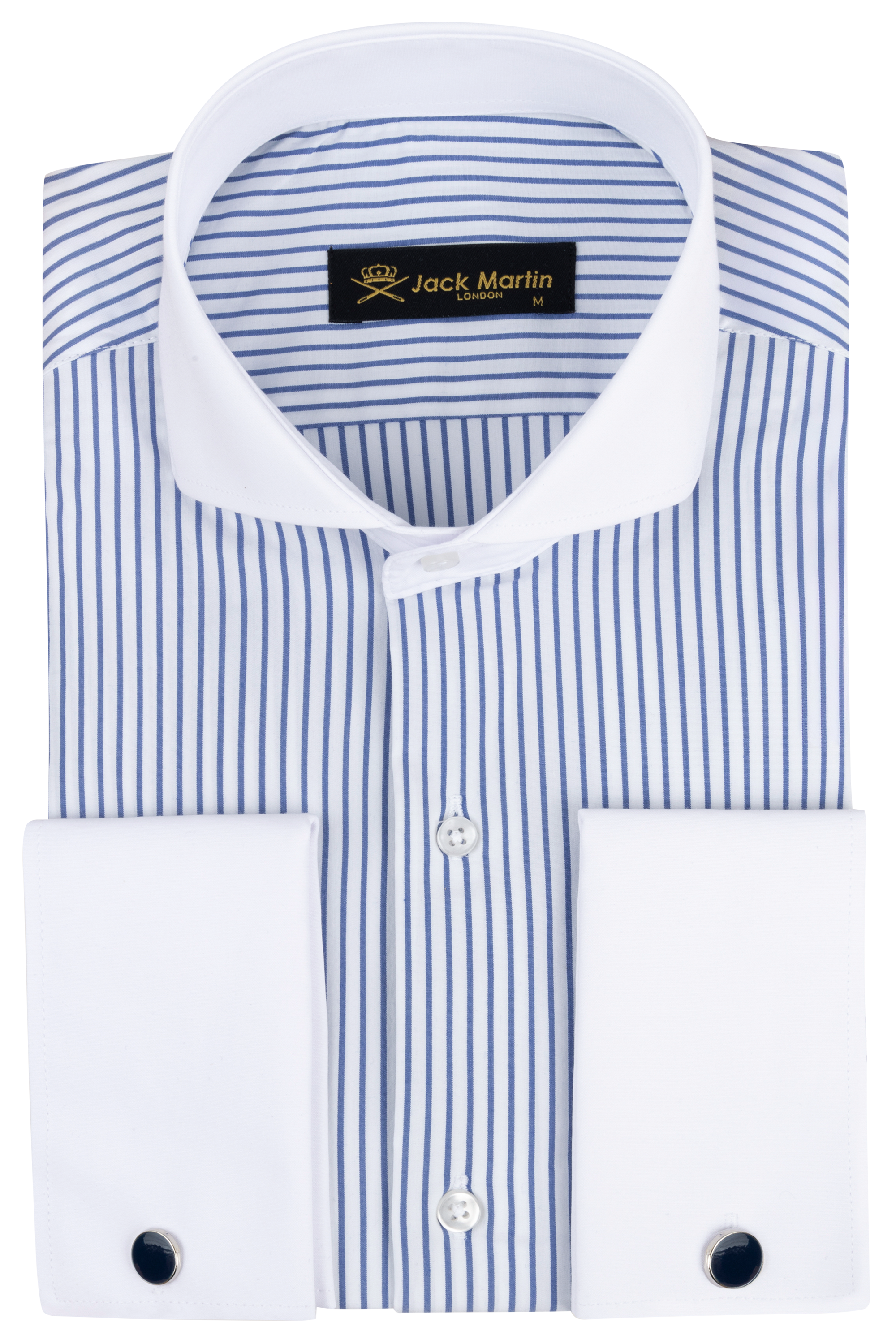 MASON - Navy Striped French Cuff Shirt | Jack Martin MASON - Navy Striped French Cuff Shirt | Jack Martin