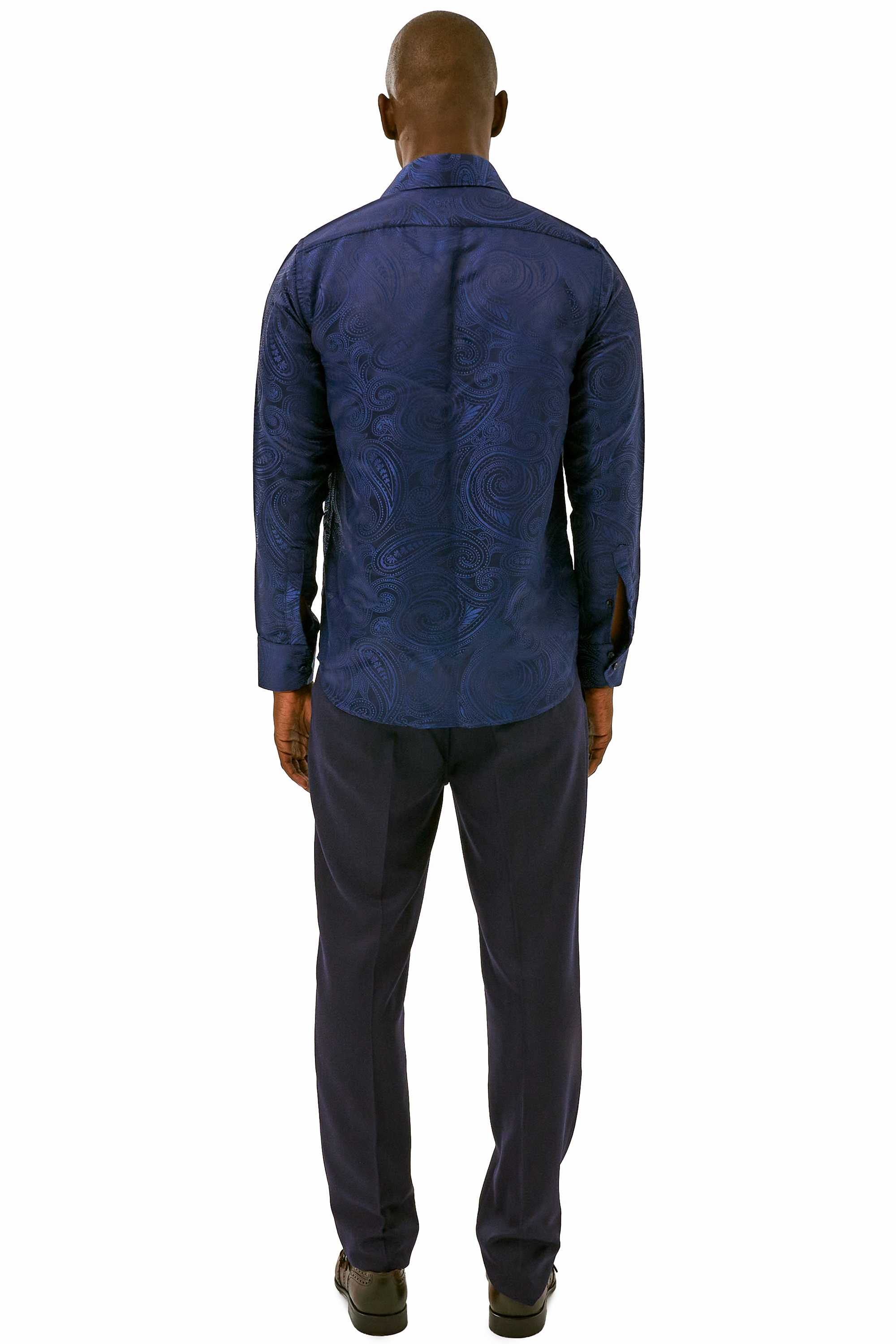 PAISLEY - Blue Smart Shirt with High Collar | Jack Martin PAISLEY - Blue Smart Shirt with High Collar | Jack Martin
