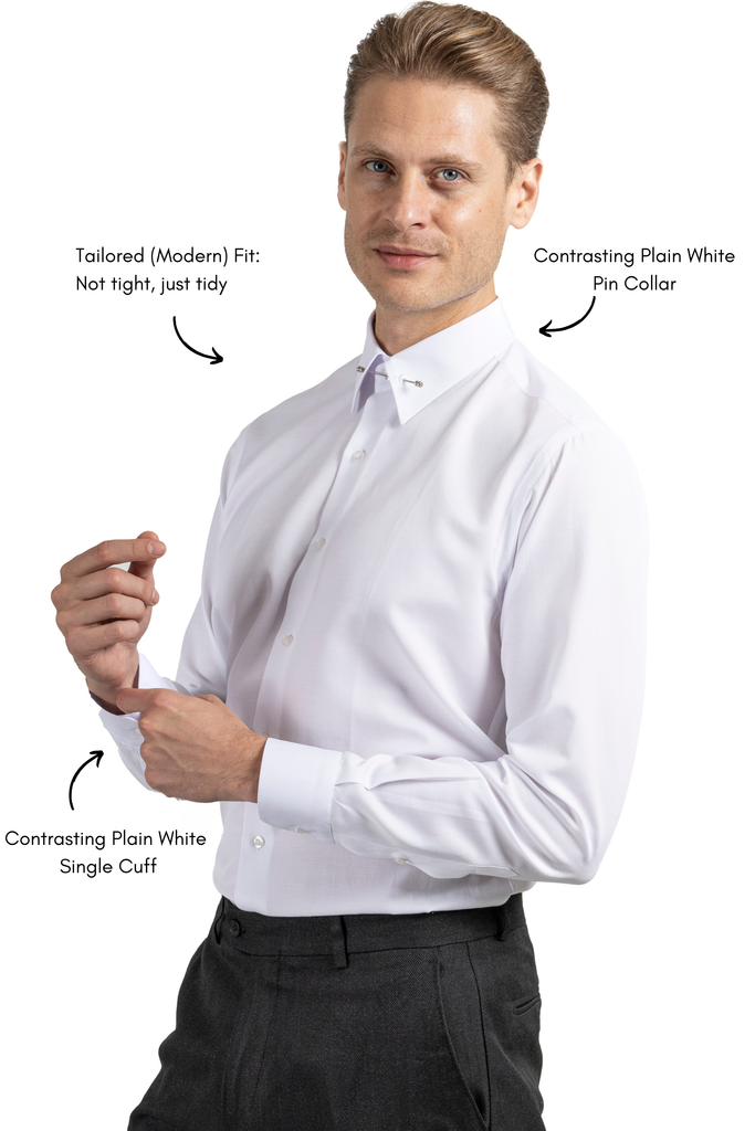 ADAM - White Oxford Pin Collar Shirt - Jack Martin