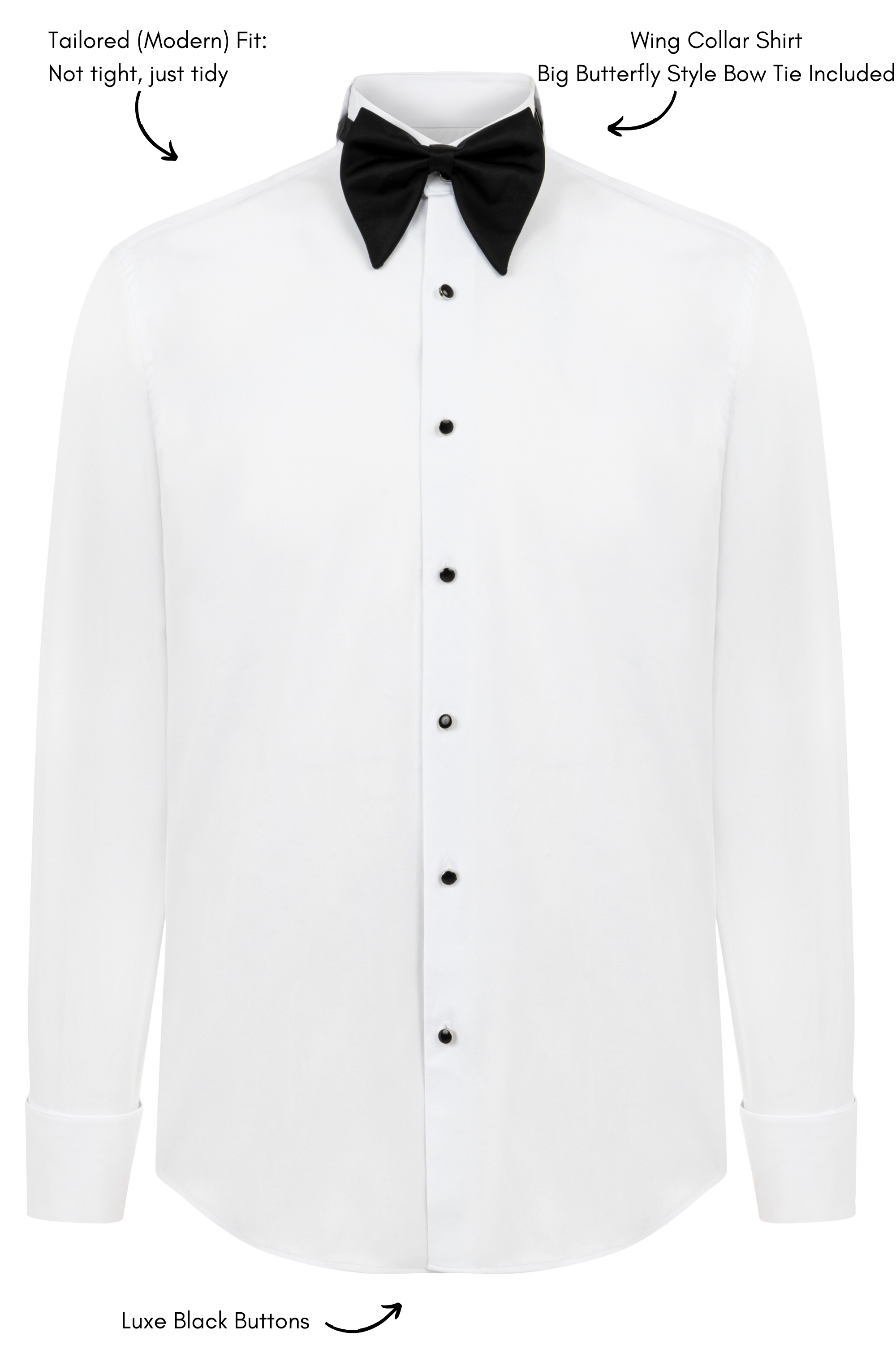 ALEXANDER - White Wing Collar Dress Shirt - Jack Martin