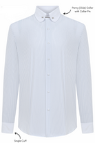 TOMMY - Blue & White Pinstripe Pin Collar Shirt - Jack Martin