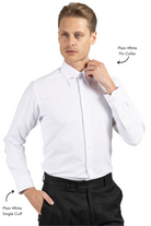 LUKE - White Subtle Stripe Pin Collar Shirt - Jack Martin