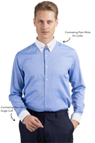 ADAM - Royal Blue Oxford Pin Collar Shirt - Jack Martin
