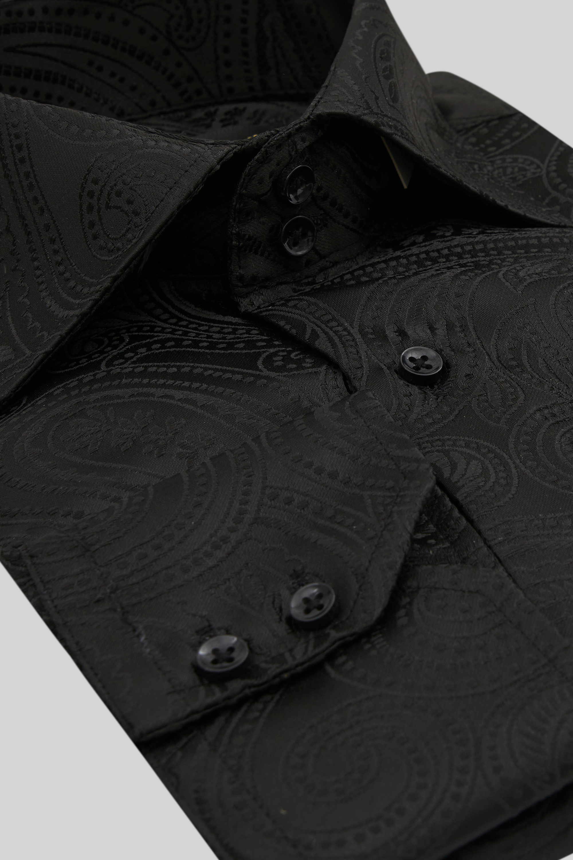 PAISLEY - Black Smart Shirt with High Collar | Jack Martin PAISLEY - Black Smart Shirt with High Collar | Jack Martin