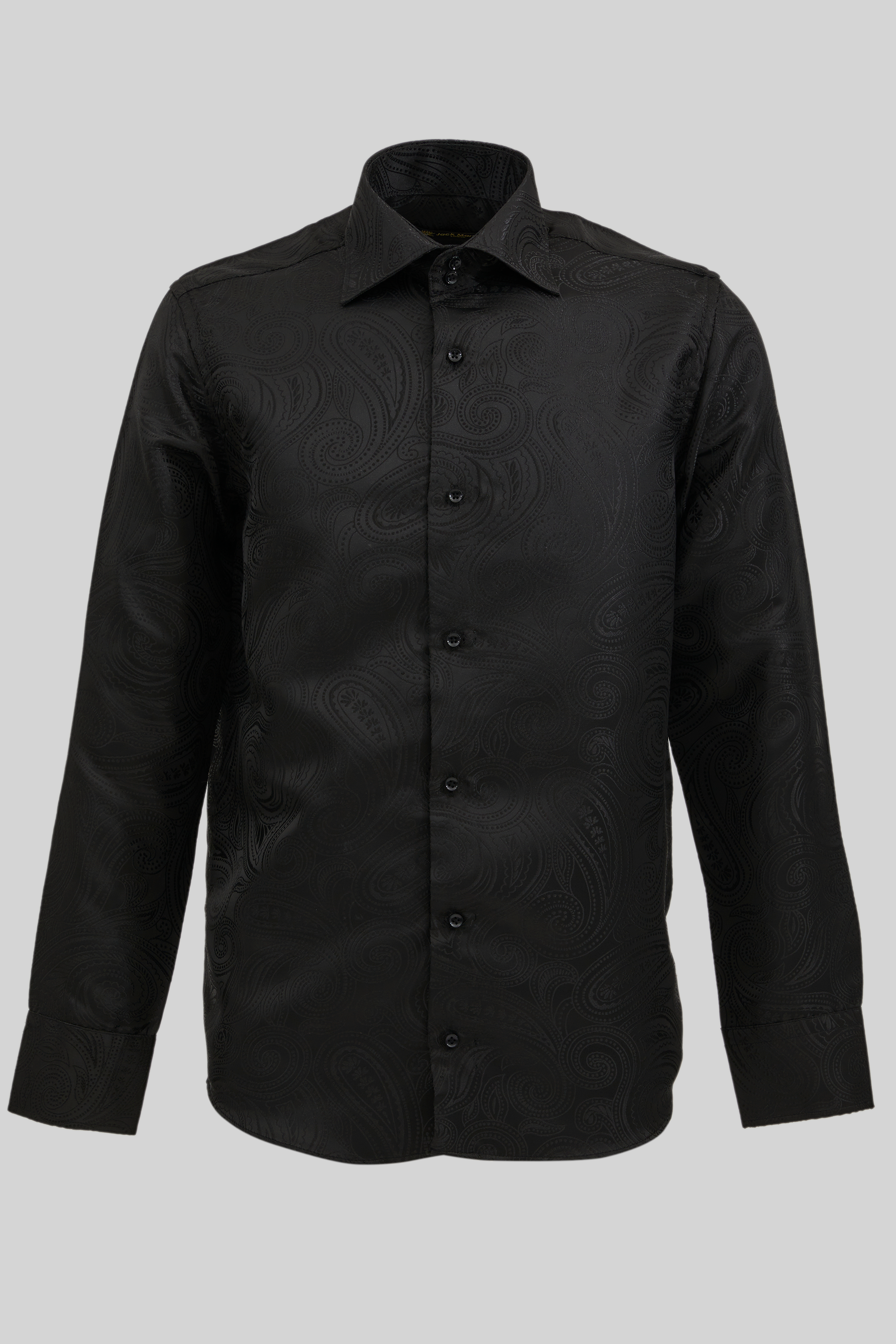 PAISLEY - Black Smart Shirt with High Collar | Jack Martin PAISLEY - Black Smart Shirt with High Collar | Jack Martin