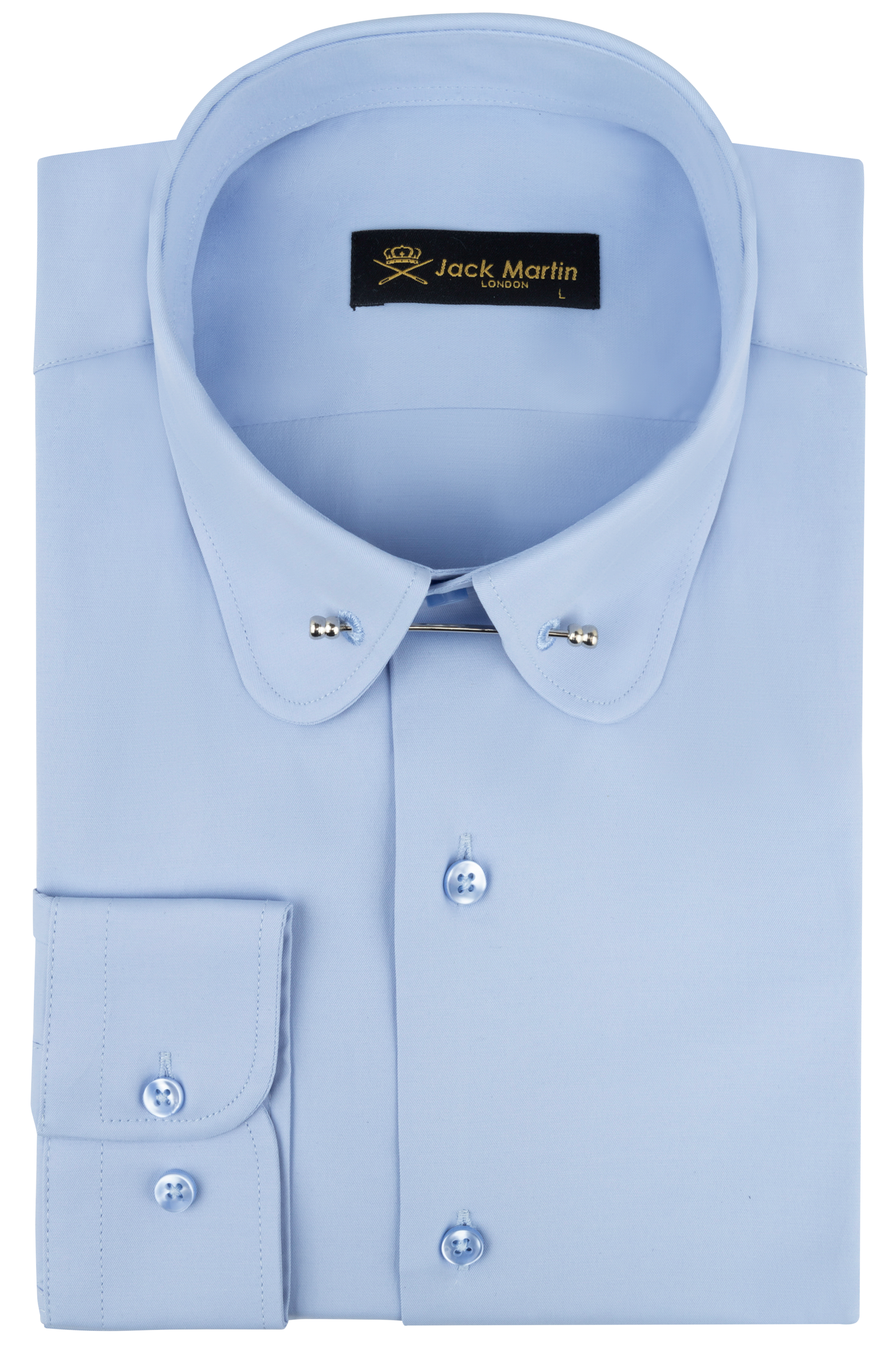 TOMMY - Blue Penny Collar Shirt with Collar Bar | Jack Martin TOMMY - Blue Penny Collar Shirt with Collar Bar | Jack Martin