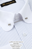 TOMMY - Blue & White Pinstripe Pin Collar Shirt - Jack Martin