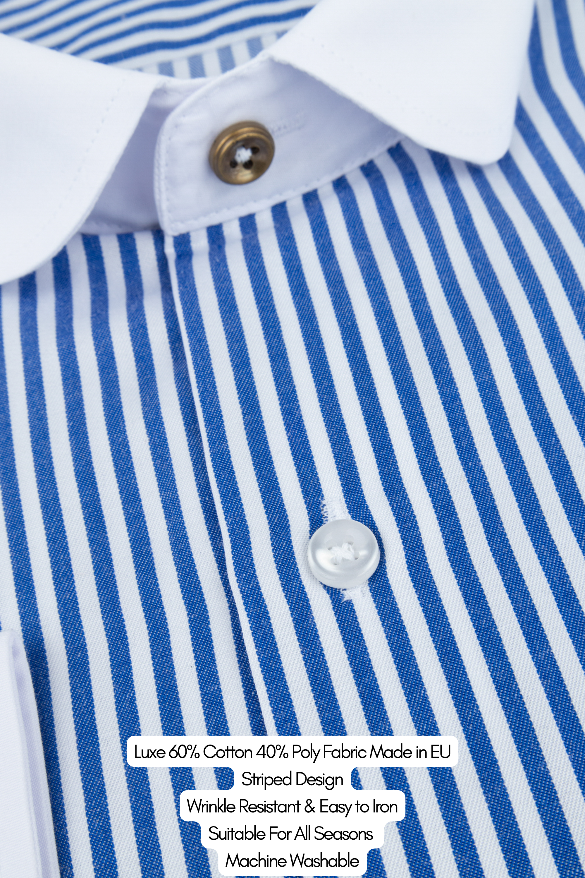 THOMAS - Dark Blue Striped Club Collar Shirt | Jack Martin THOMAS - Dark Blue Striped Club Collar Shirt | Jack Martin