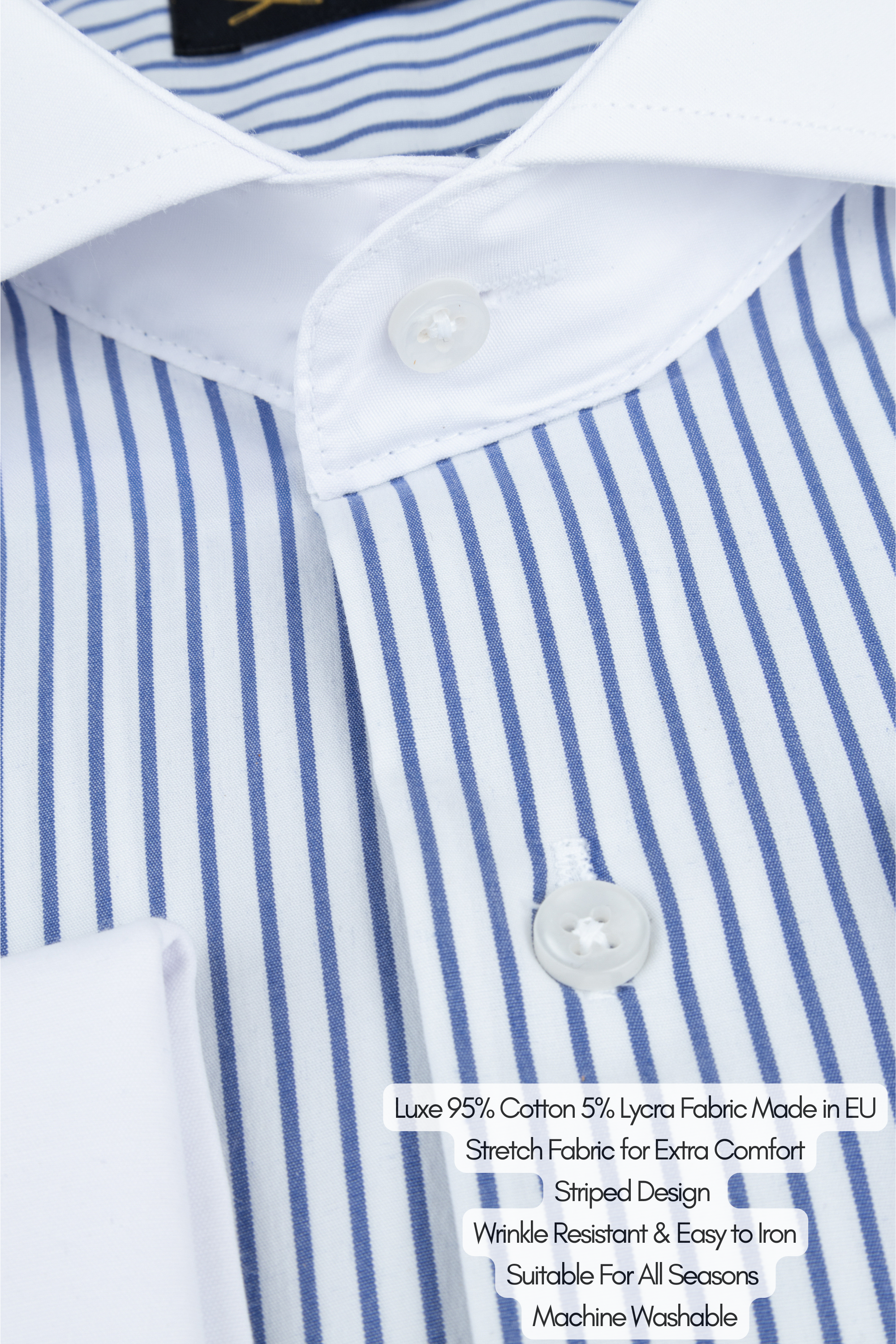 MASON - Navy Striped French Cuff Shirt | Jack Martin MASON - Navy Striped French Cuff Shirt | Jack Martin