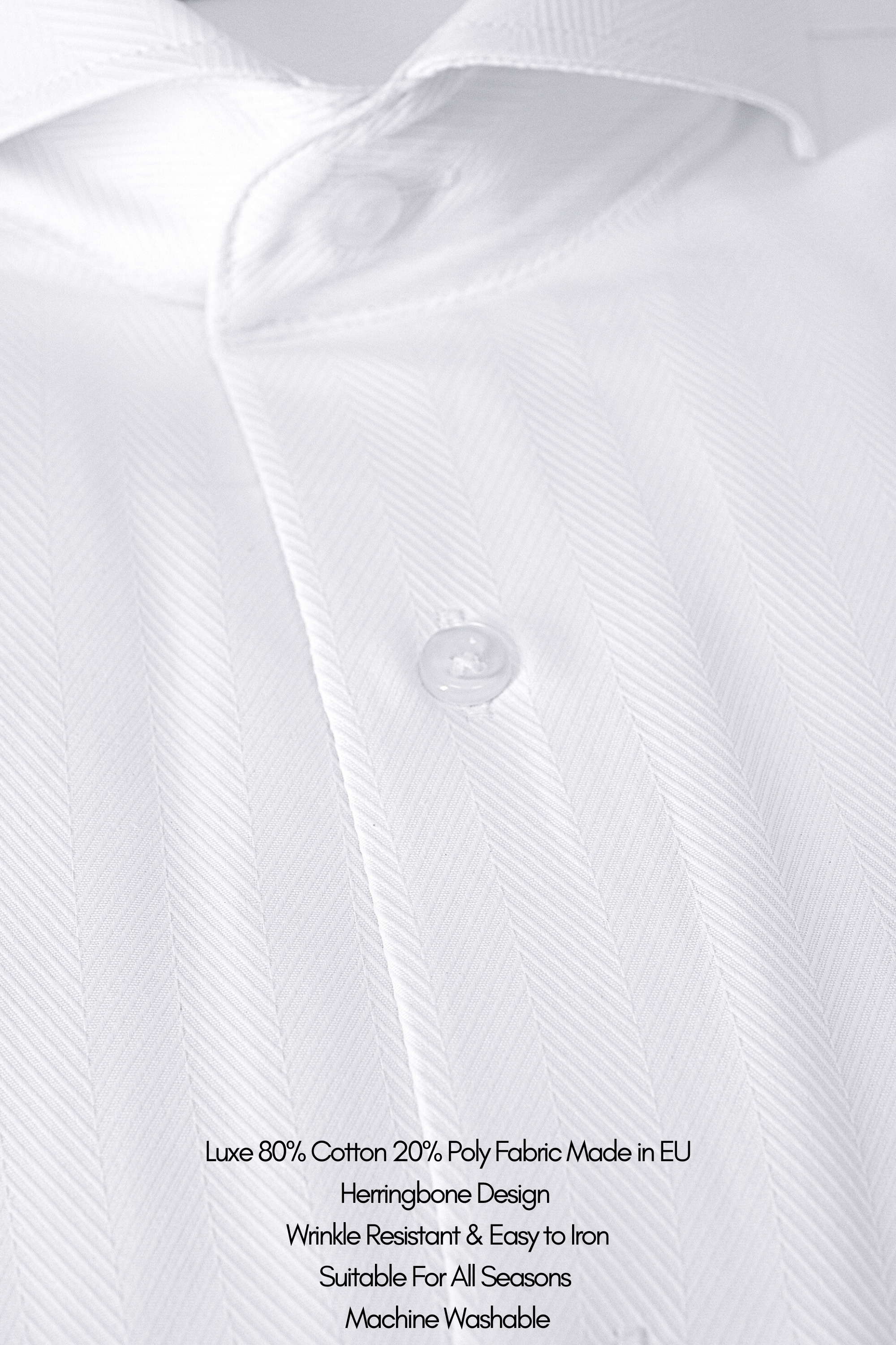 MASON - White Herringbone French Cuff Shirt MASON - White Herringbone French Cuff Shirt