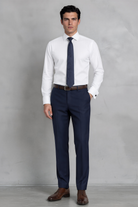 MASON - White Herringbone Cutaway Collar Double Cuff Shirt - Jack Martin