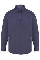 Washed Navy Twill Popover Shirt - Jack Martin