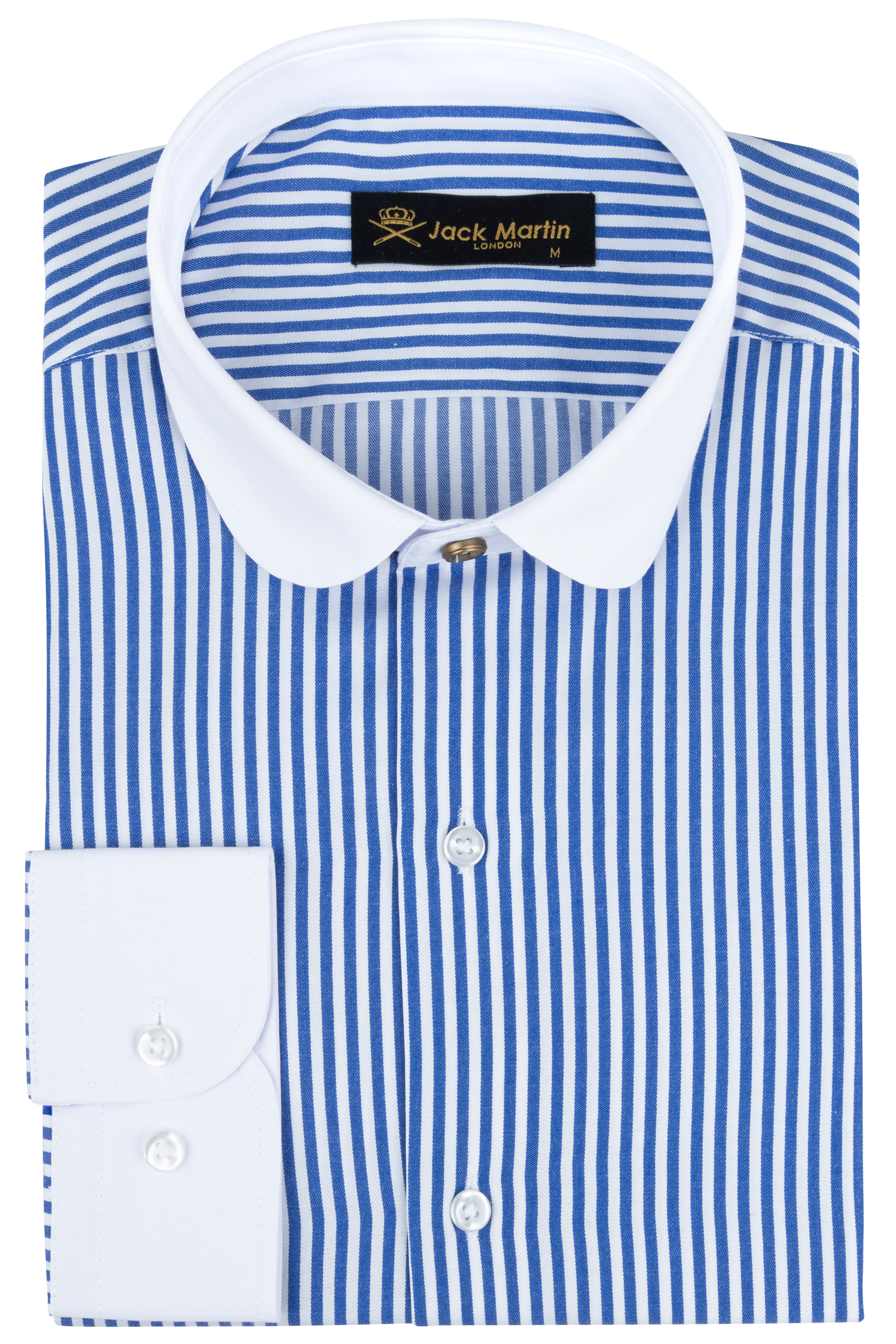 THOMAS - Dark Blue Striped Club Collar Shirt | Jack Martin THOMAS - Dark Blue Striped Club Collar Shirt | Jack Martin