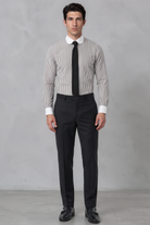 THOMAS - Black Striped Penny Collar Shirt - Jack Martin