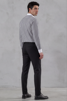 THOMAS - Black Striped Penny Collar Shirt - Jack Martin