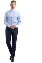 LUKE - Blue Subtle Stripe Pin Collar Shirt - Jack Martin